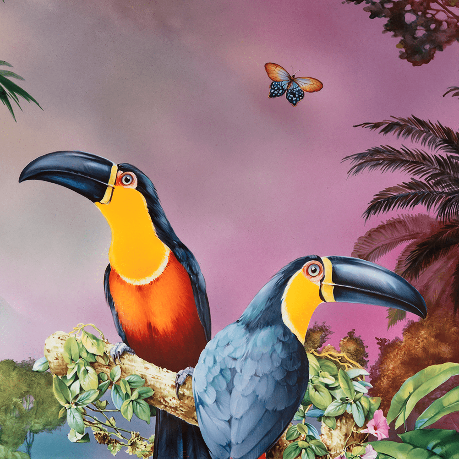 Wandbild Amazonas Dottertukan, Porzellan, H 75 cm | Meissen Exklusiv - Kollektion 930480-9m221 - Meissen Weimar