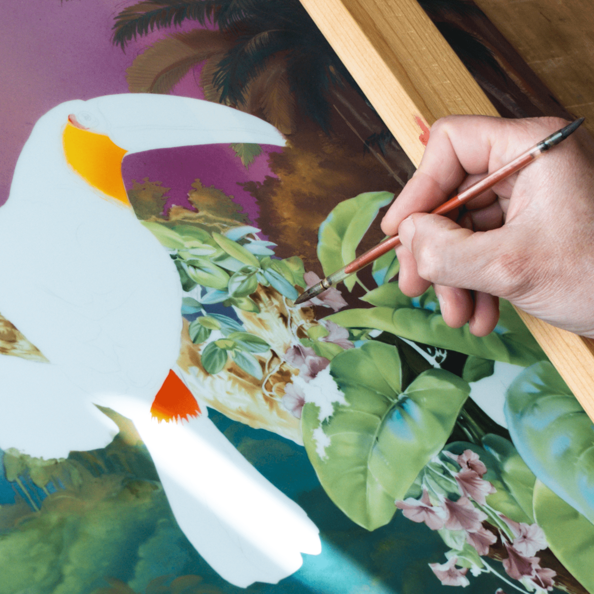 Wandbild Amazonas Dottertukan, Porzellan, H 75 cm | Meissen Exklusiv - Kollektion 930480-9m221 - Meissen Weimar
