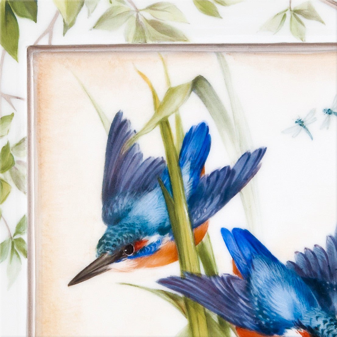 Wandbild Eisvögel mit Insekten, 23 cm Höhe | Meissen Limitierte Meisterwerke 261884-9m008 - Meissen Weimar