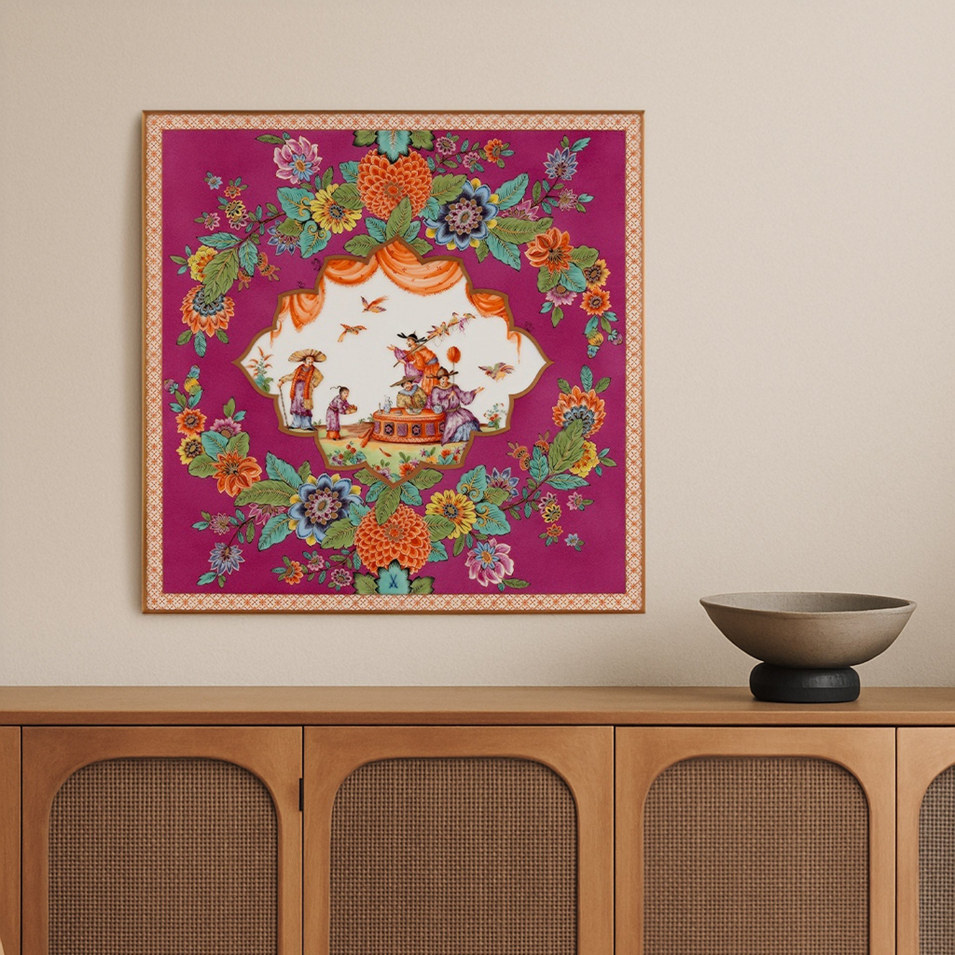 Wandbild "Grafische Szenen nach Höroldt", Lim. 15, 49 x 49 cm | Meissen Limitierte Meisterwerke 58A084-9M016 - Meissen Weimar