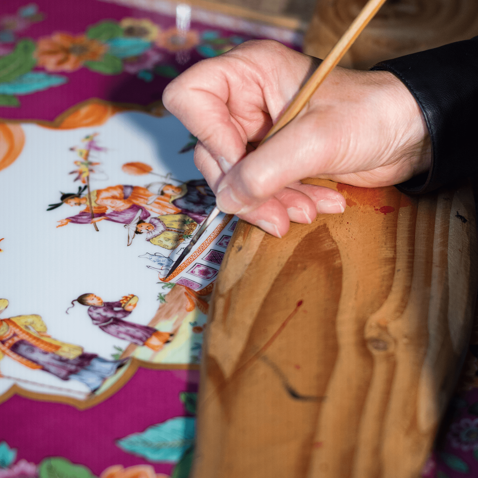 Wandbild "Grafische Szenen nach Höroldt", Lim. 15, 49 x 49 cm | Meissen Limitierte Meisterwerke 58A084-9M016 - Meissen Weimar