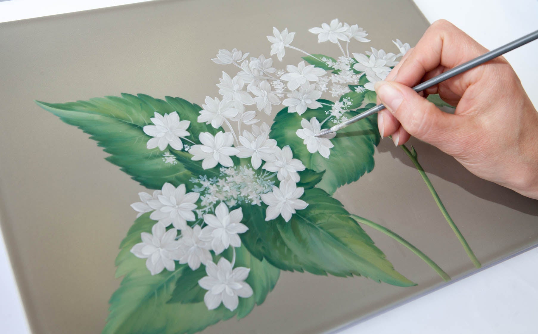 Wandbild Hortensienblüte L 55 cm H 43 cm, limitiert | Meissen Limitierte Meisterwerke 932684 - 9m550 - Meissen Weimar