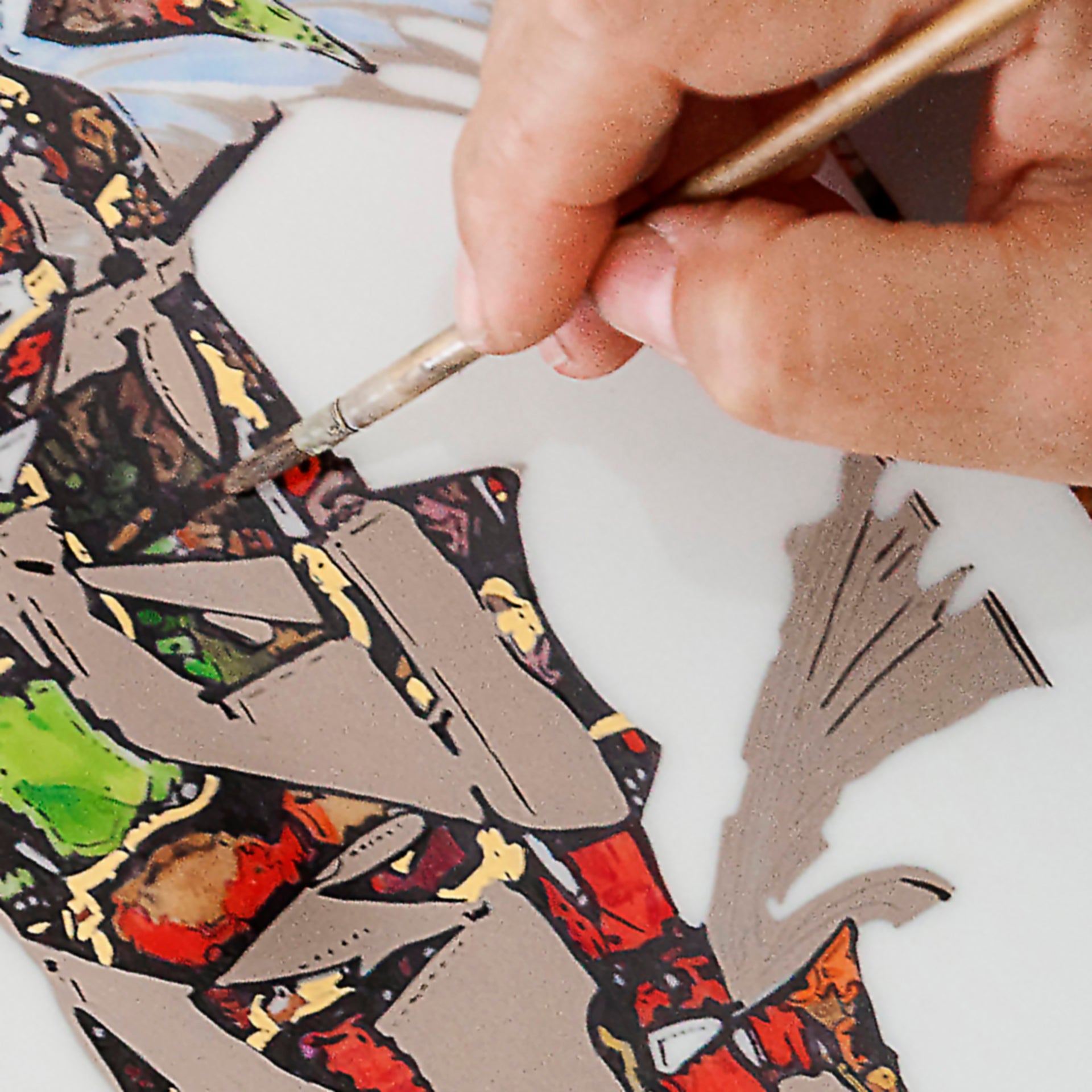 Wandbild Kristallpaar, handgemalt, H 43 cm | Meissen Limitierte Meisterwerke 935d84-9m231 - Meissen Weimar