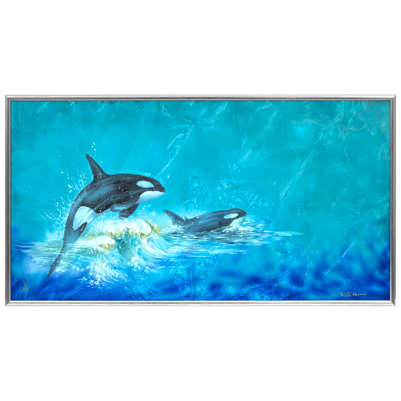 Wandbild mit Metallrahmen, Kristallwelten Orcas, H 34 cm | Meissen Wandbilder - Edition 65c163 - 9ma72 - Meissen Weimar