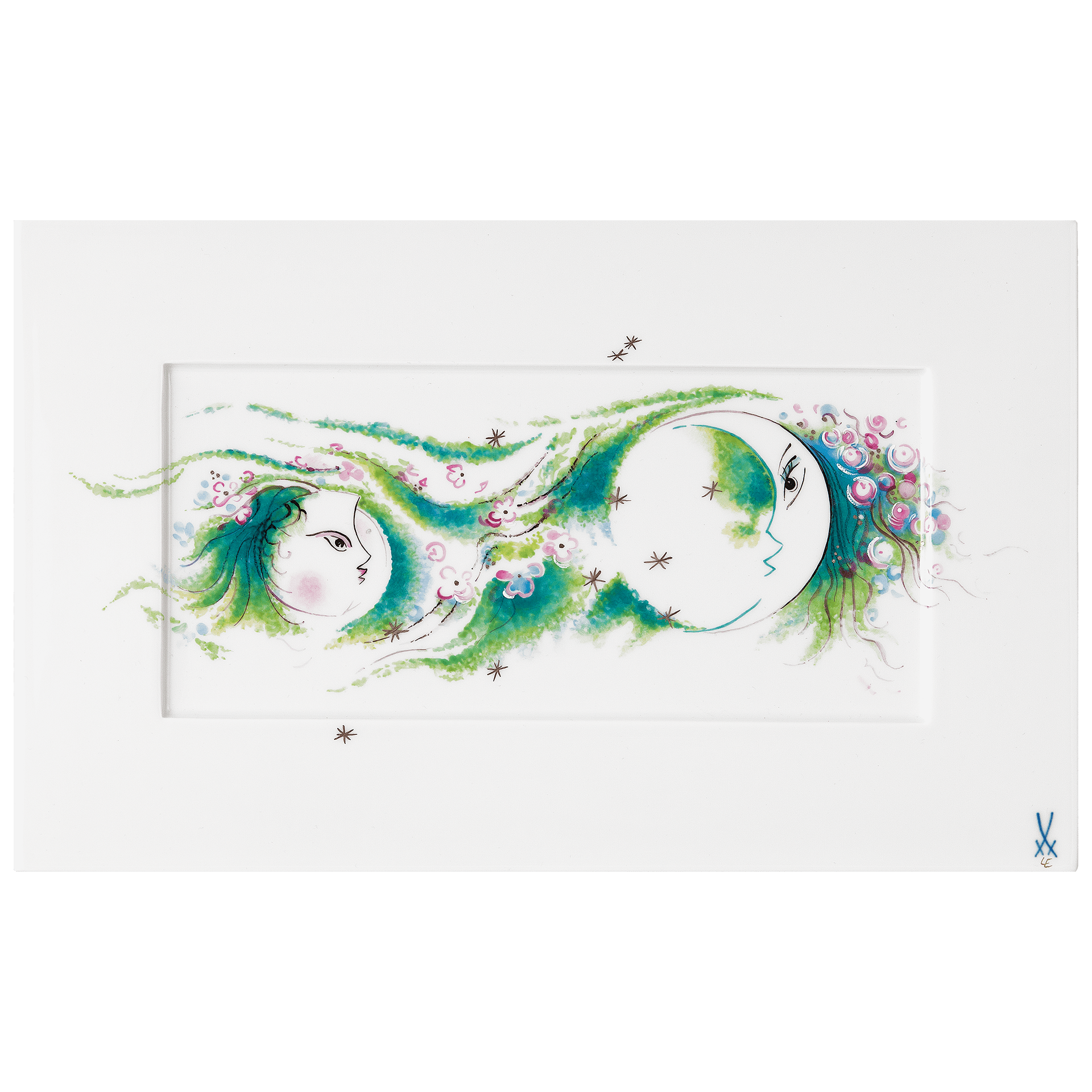 Wandbild, Mondfee in Grün, 21,5 x 35 cm | Meissen Wandbilder - Edition 935974-9m211 - Meissen Weimar