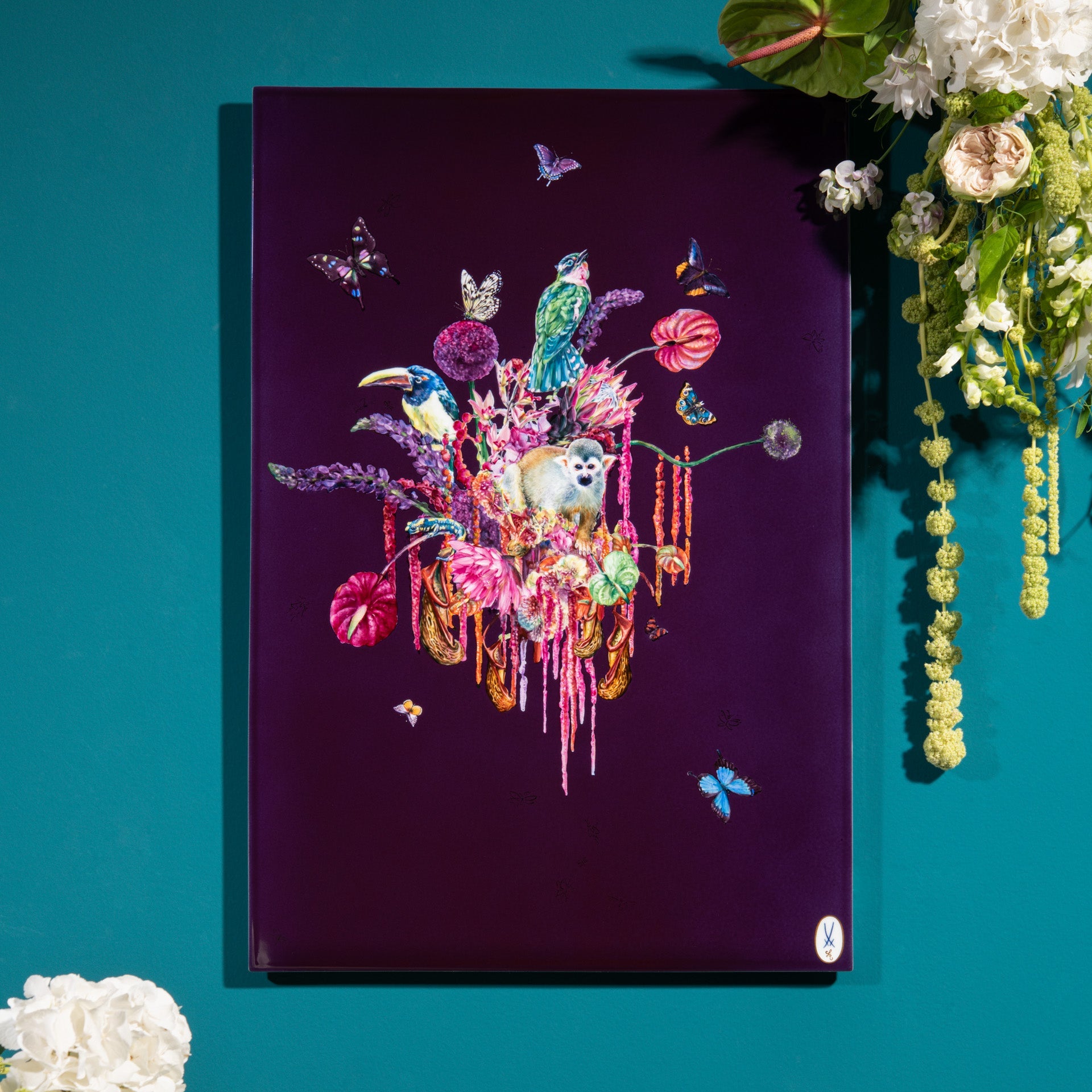 Wandbild Porzellan Exotik, H 75 cm, limitiert 25 Stück | Meissen Limitierte Meisterwerke 930a84 - 9m220 - Meissen Weimar