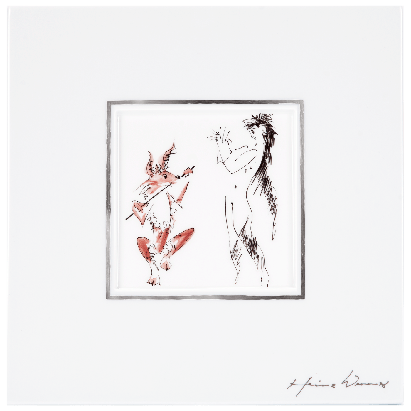Wandbild, Tänzerin mit Fuchs, 23 x 23 cm | Meissen Wandbilder - Edition 935244 - 9m008 - Meissen Weimar