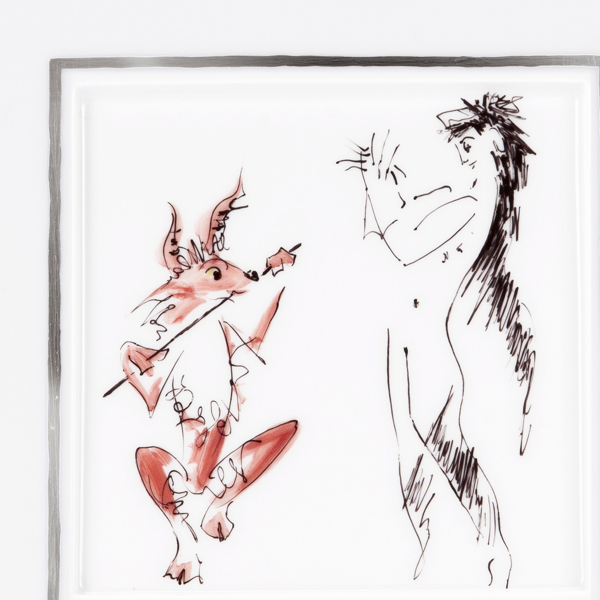 Wandbild, Tänzerin mit Fuchs, 23 x 23 cm | Meissen Wandbilder - Edition 935244 - 9m008 - Meissen Weimar