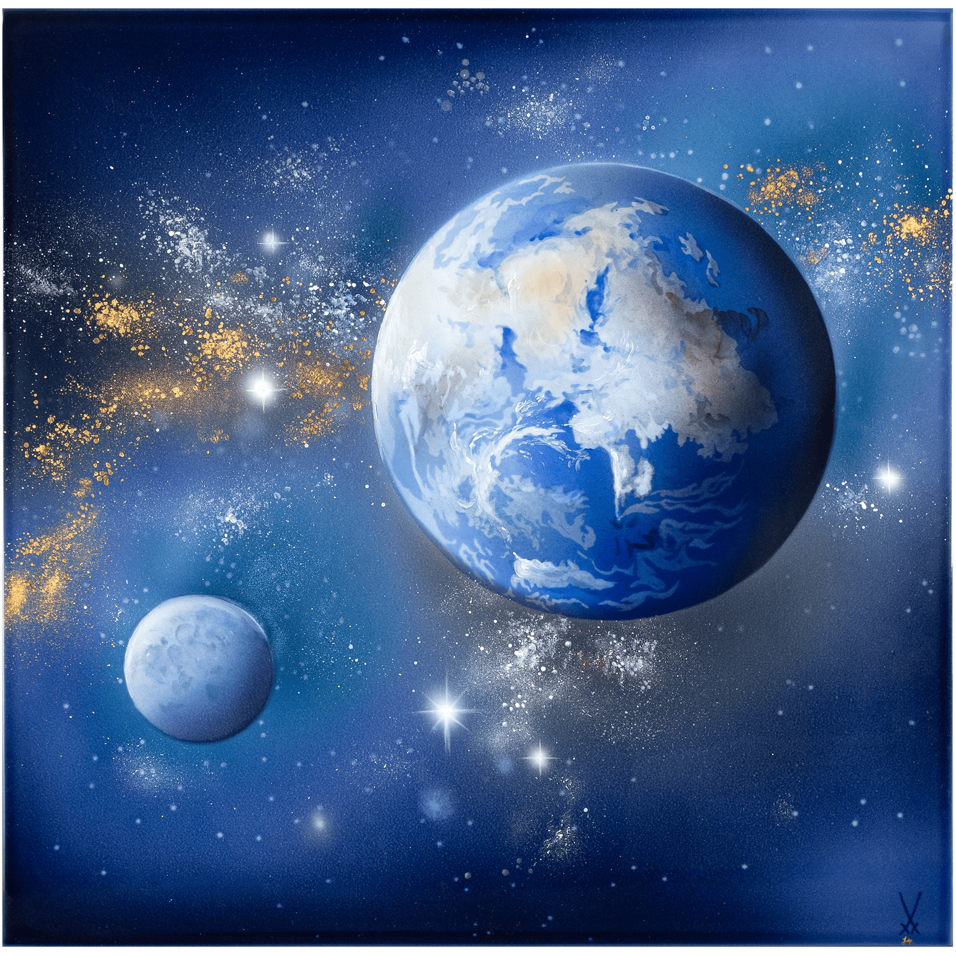 Wandbild "Unsere Erde", Lim. 50, 40 x 40 cm | Meissen Limitierte Meisterwerke 930F84-9M014 - Meissen Weimar