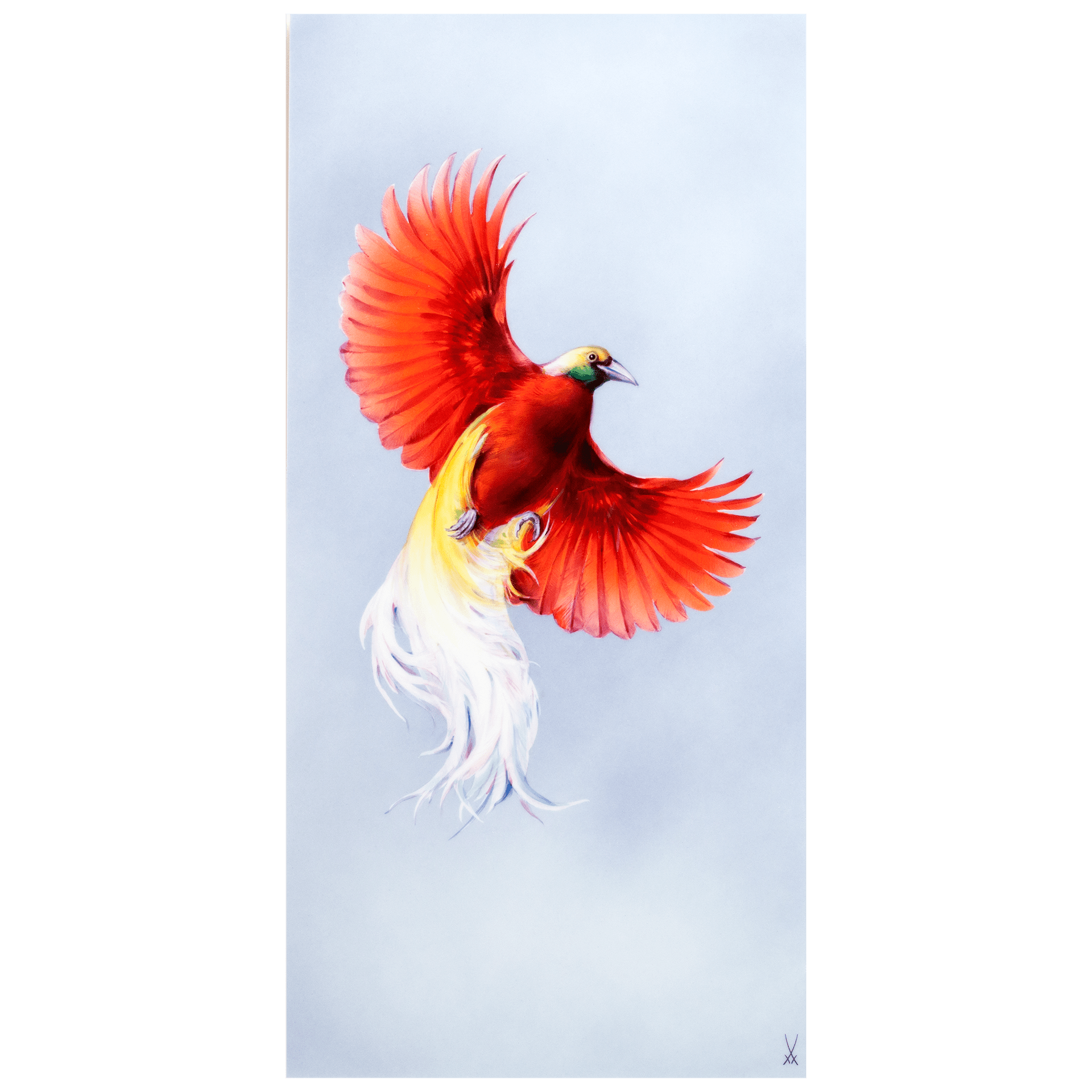 Wandgemälde, Roter Paradiesvogel, H 60 cm | Meissen Wandbilder - Edition 936s04 - 9m573 - Meissen Weimar