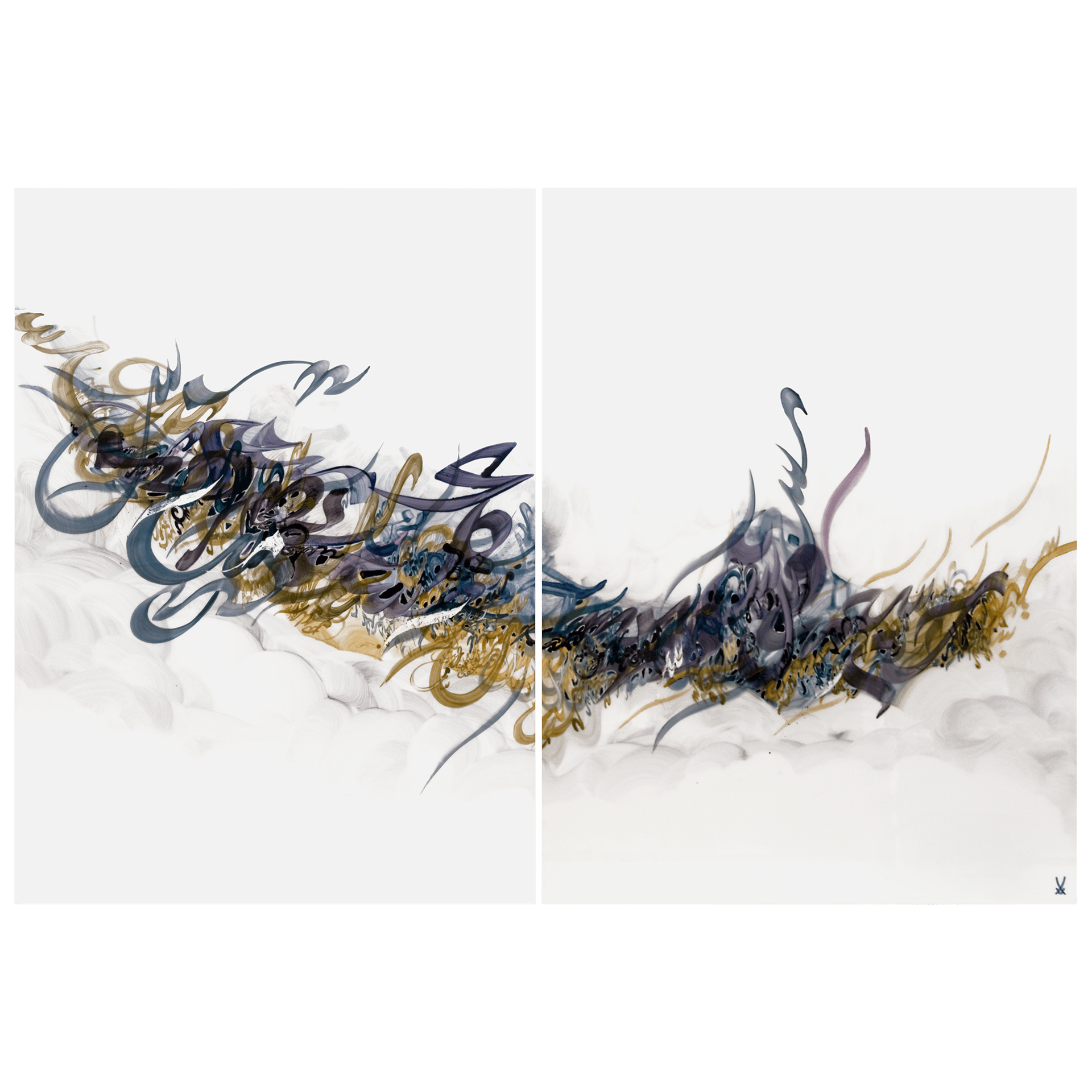 Wandgemälde Untitled, handgemalt, H 75 cm x B 110 cm, Unikat | Meissen Fine Dining 63c013 - u4164 - Meissen Weimar