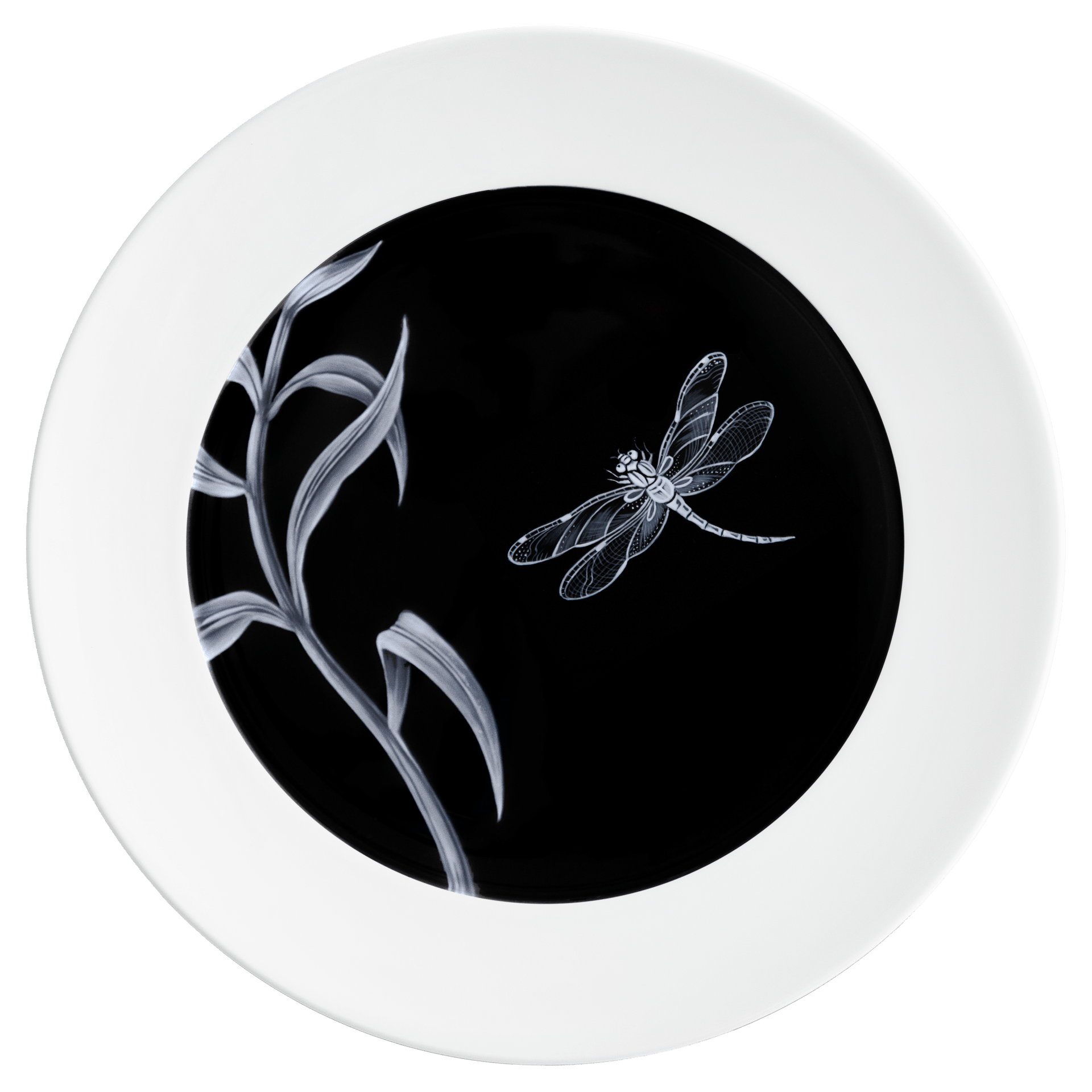 Wandschale II, Gräser und Libellen, Lim. 25, Form "No 41" | Meissen Wandbild 61A474 - 41M03 - Meissen Weimar