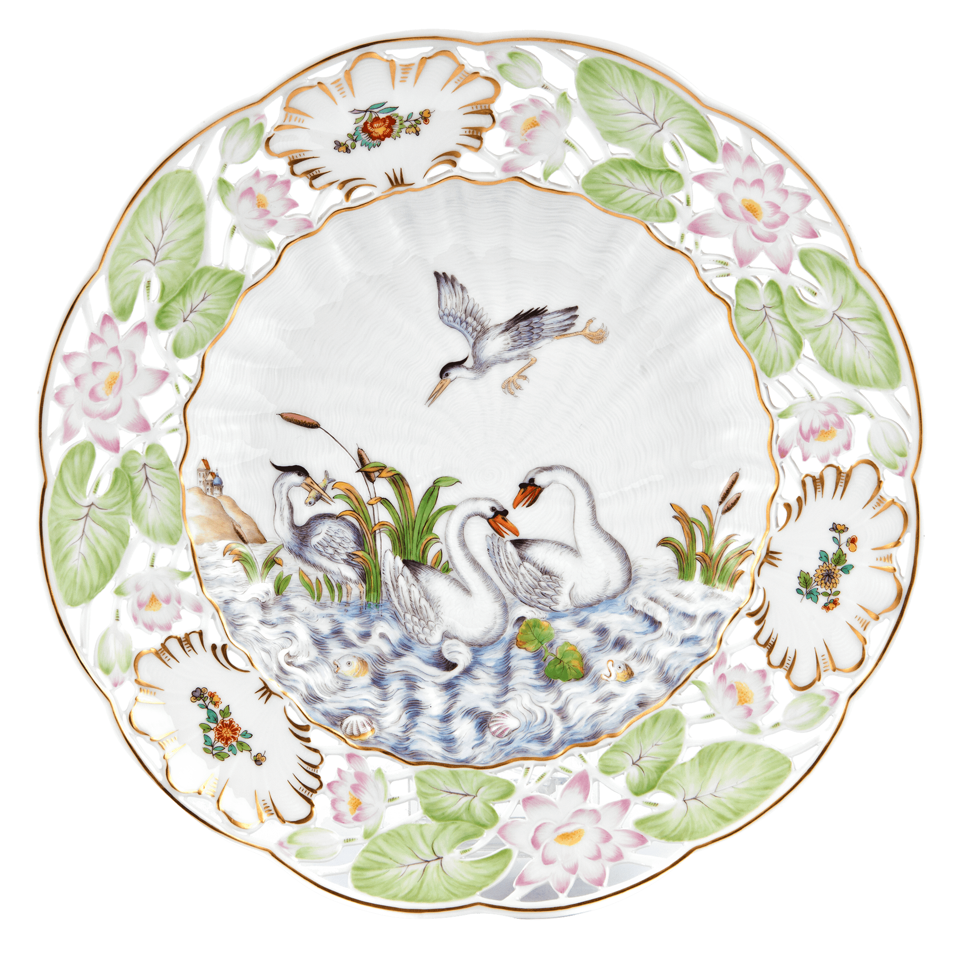 Wandschale Schwanendessin, Ø 25,5 cm | Meissen Limitierte Meisterwerke 39a084-54m67 - Meissen Weimar