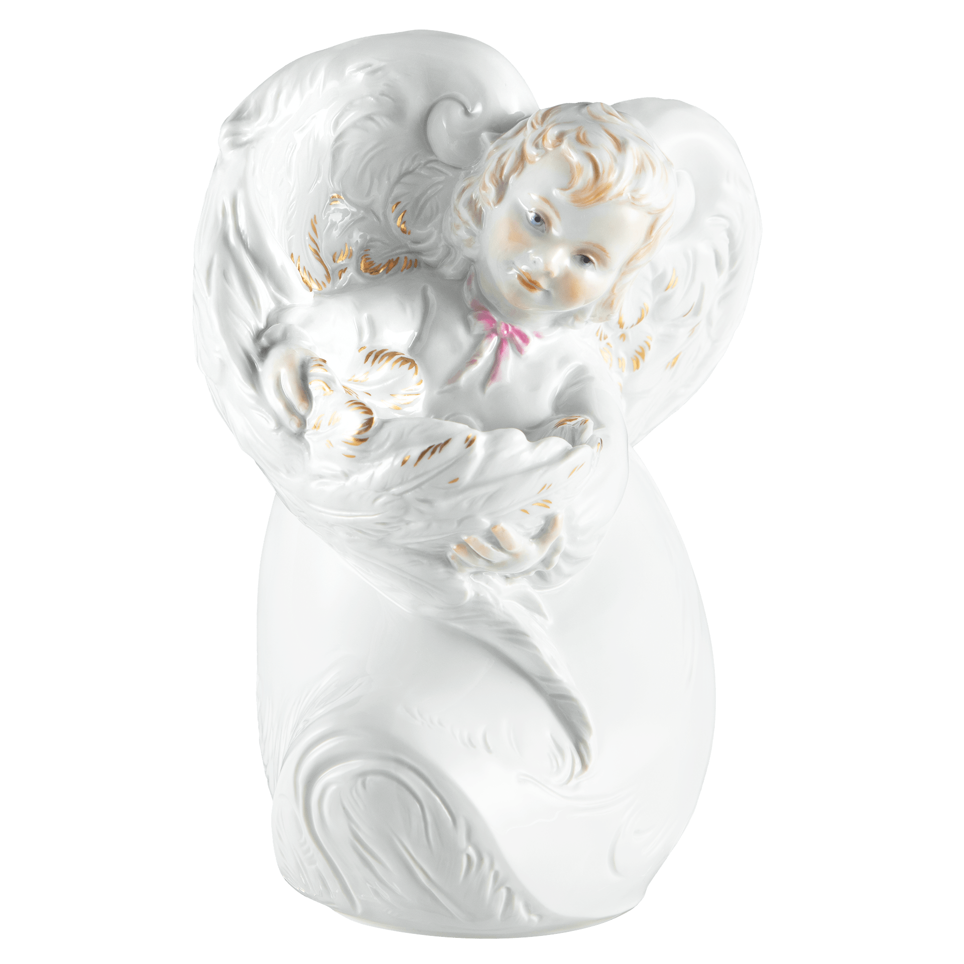 Weihnachtsengel mit Teelichthalter, Bunt und gold staffiert, H 18 cm | Meissen Figuren - Edition Weihnachten 900300 - 83684 - Meissen Weimar