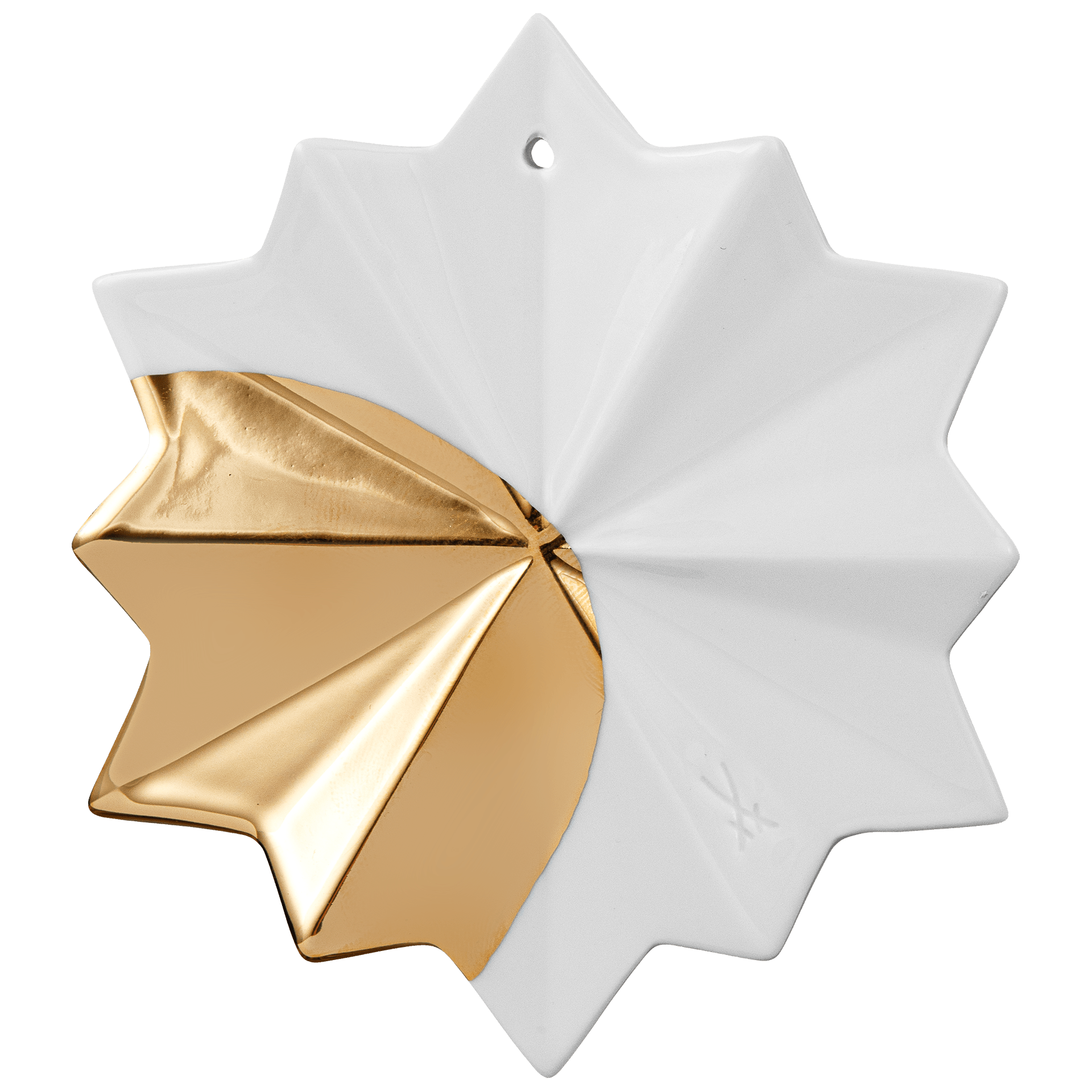 Weihnachtsstern, Goldpunkt, H 10 cm | Meissen Zweigschmuck Weihnachtskollektion 99A434 - 55182 - Meissen Weimar