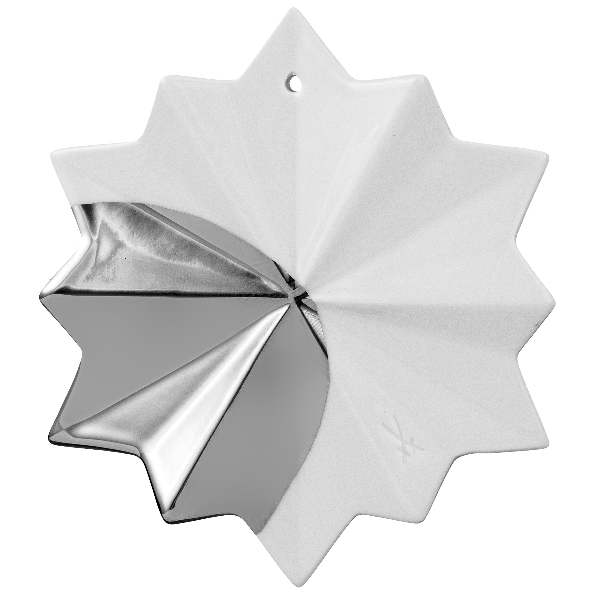 Weihnachtsstern, Platinpunkt, H 10 cm | Meissen Zweigschmuck Weihnachtskollektion 99A534 - 55182 - Meissen Weimar