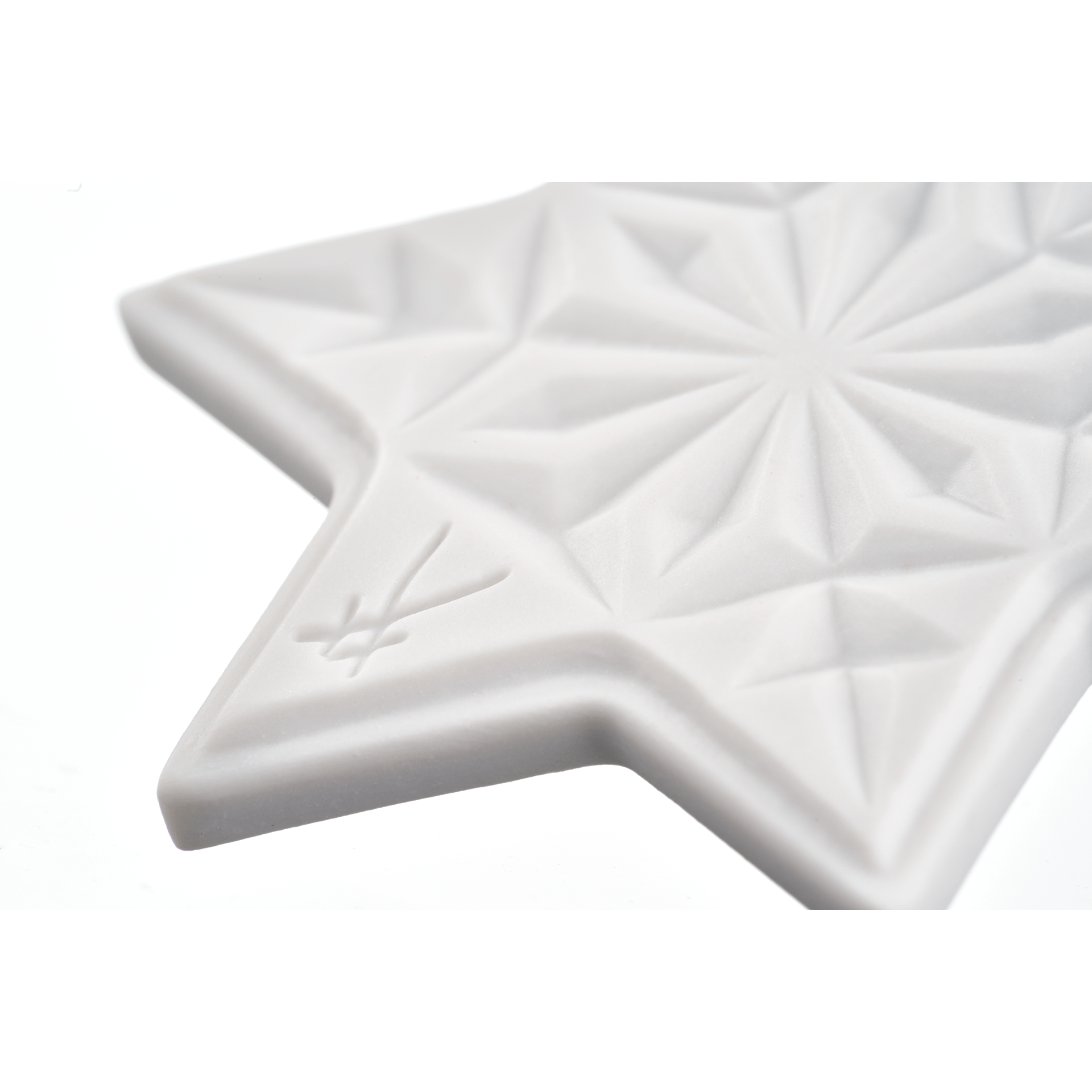 Weihnachtsstern, Weiß, Biskuit, H 5 cm | Meissen Zweigschmuck Weihnachtskollektion 000003 - 98D20 - Meissen Weimar