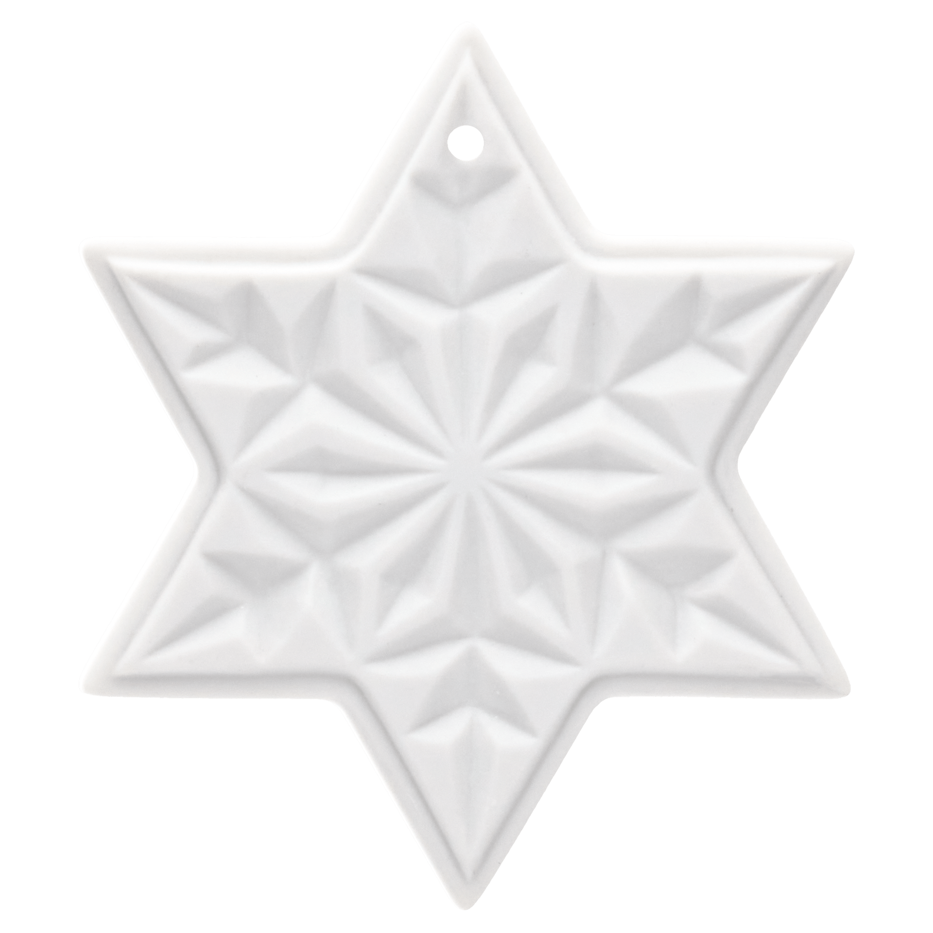 Weihnachtsstern, Weiß, Biskuit, H 5 cm | Meissen Zweigschmuck Weihnachtskollektion 000003 - 98D20 - Meissen Weimar