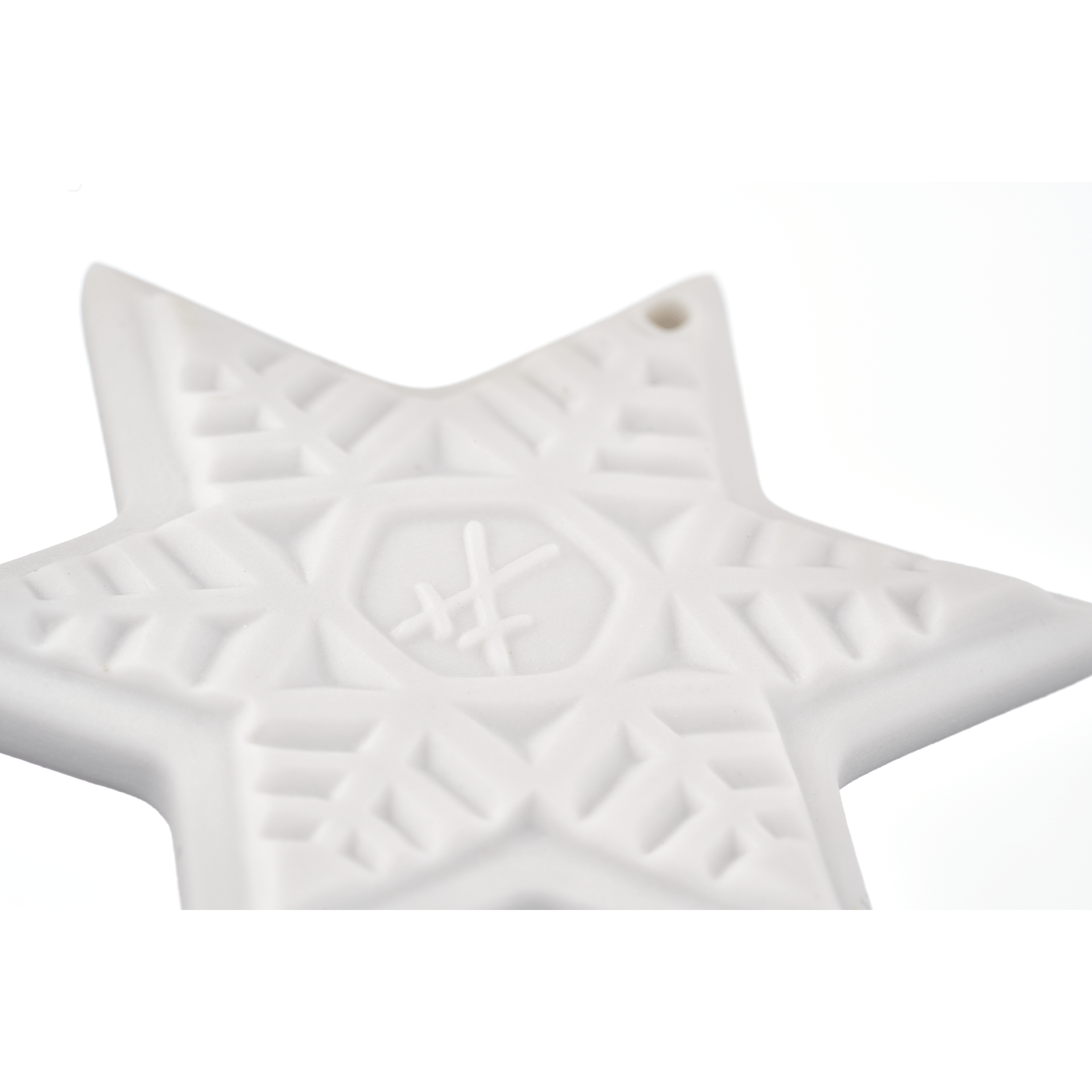 Weihnachtsstern, Weiß, bisquit, H 4,3 cm | Meissen Zweigschmuck Weihnachtskollektion 000003 - 98D21 - Meissen Weimar