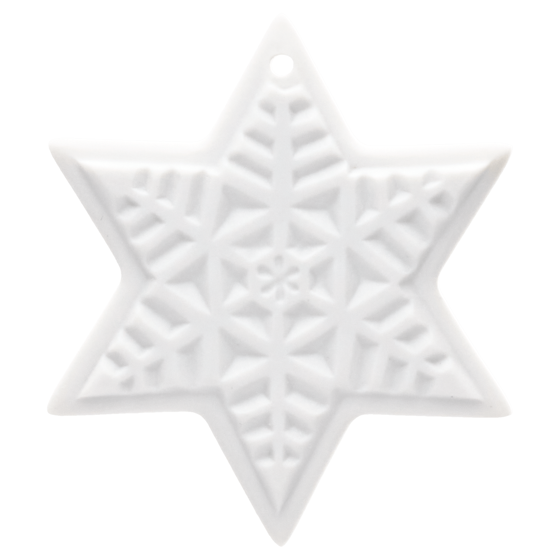 Weihnachtsstern, Weiß, bisquit, H 4,3 cm | Meissen Zweigschmuck Weihnachtskollektion 000003 - 98D21 - Meissen Weimar