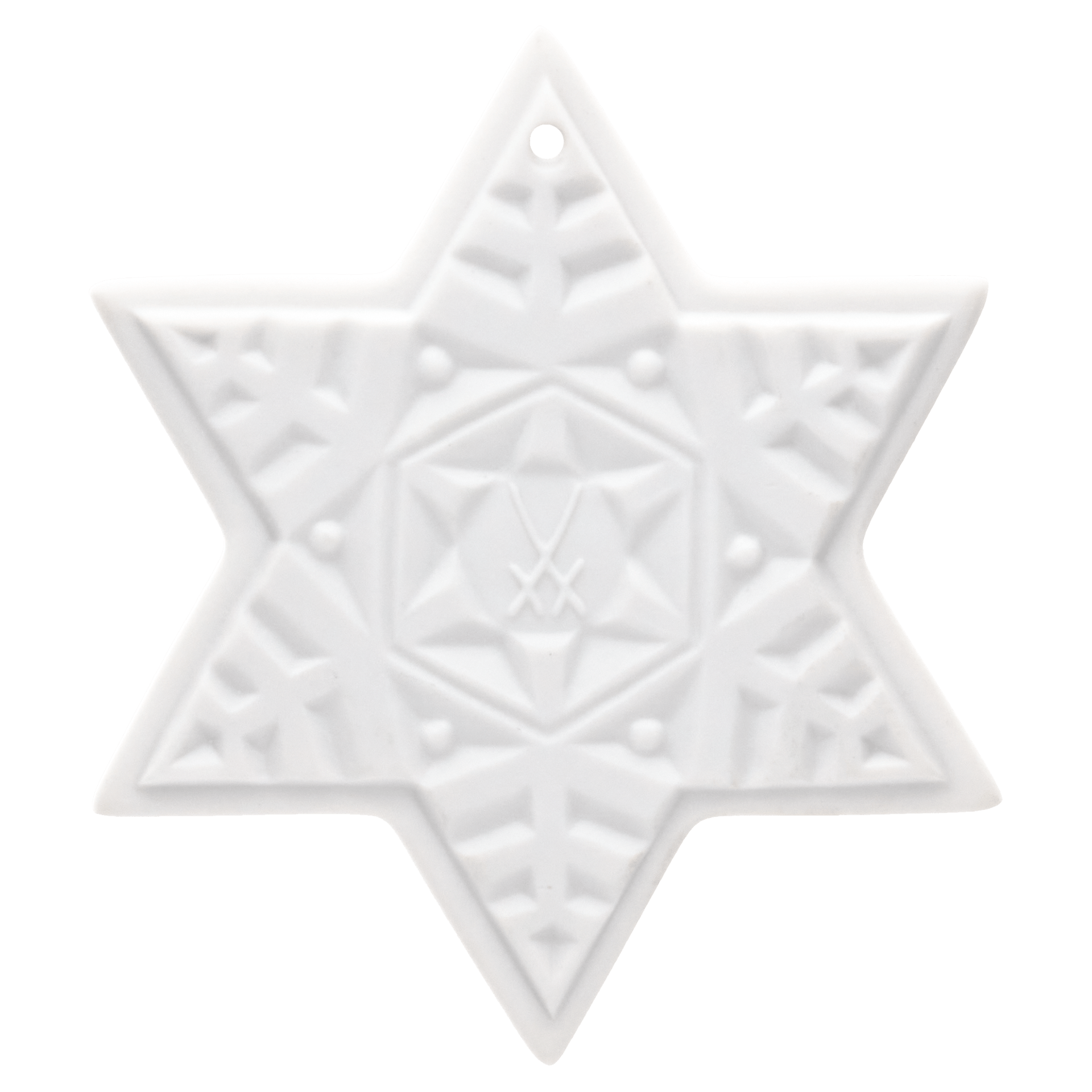 Weihnachtsstern, Weiß, bisquit, H 5,5 cm | Meissen Zweigschmuck Weihnachtskollektion 000003 - 98D19 - Meissen Weimar