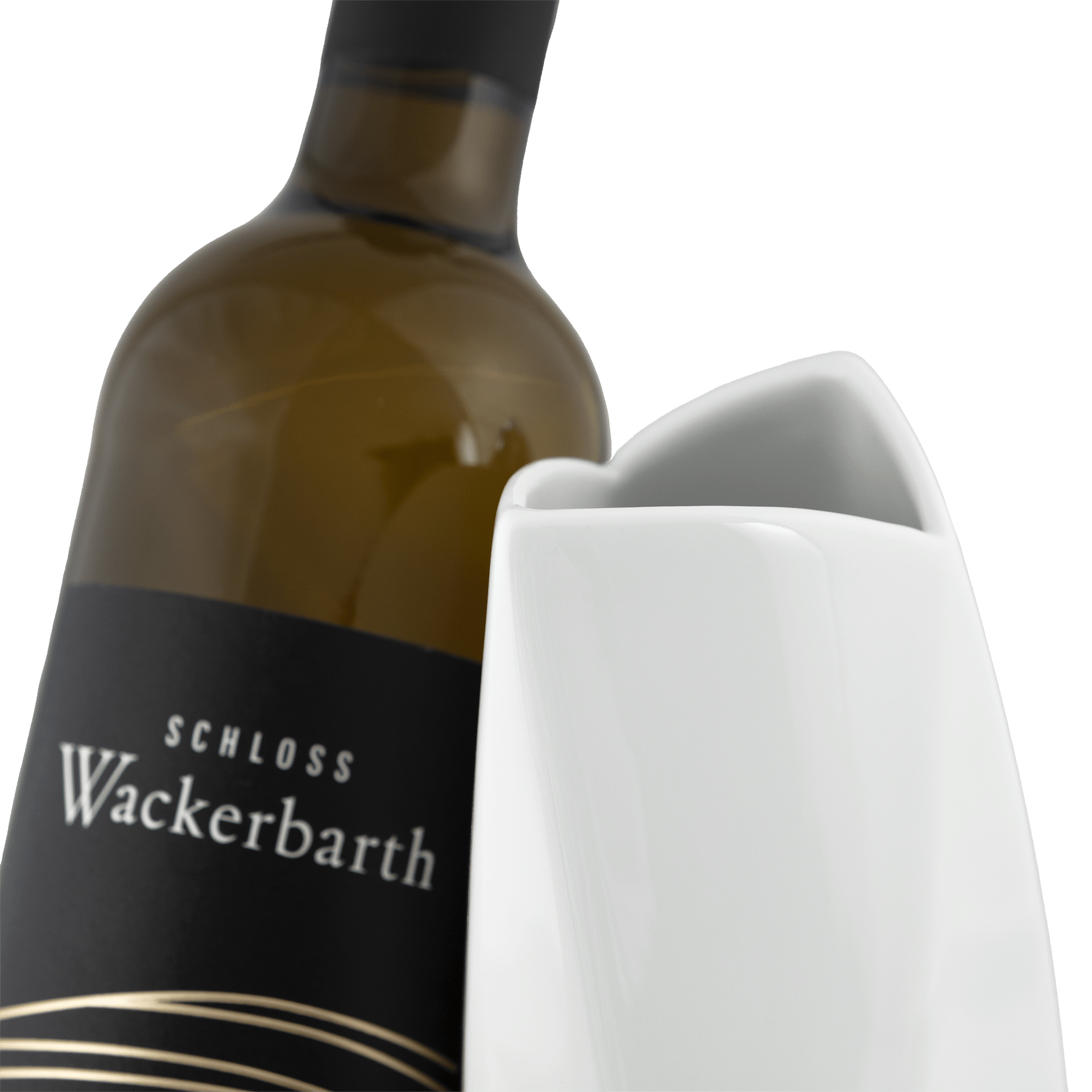 Wein - Set, Wackerbarth "2022er Goldener Wagen Traminer Spätlese", Vase Fabula H 19 cm | Meissen - Set Kollektion Genußwelten 000001 - 50M78 - Meissen Weimar
