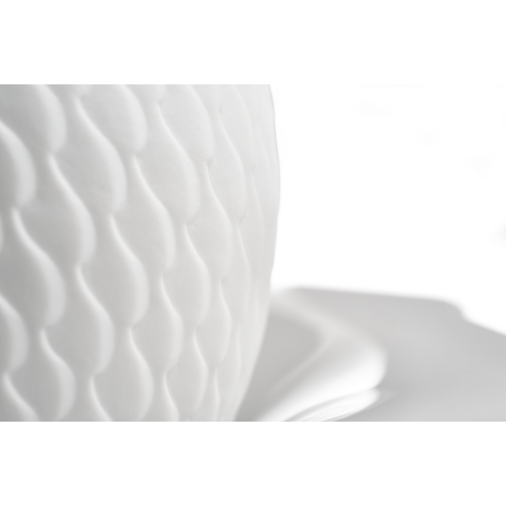 Windlicht, Weiß, H 8,5 cm | Meissen Wellenspiel Relief 000001 - 44323 - Meissen Weimar