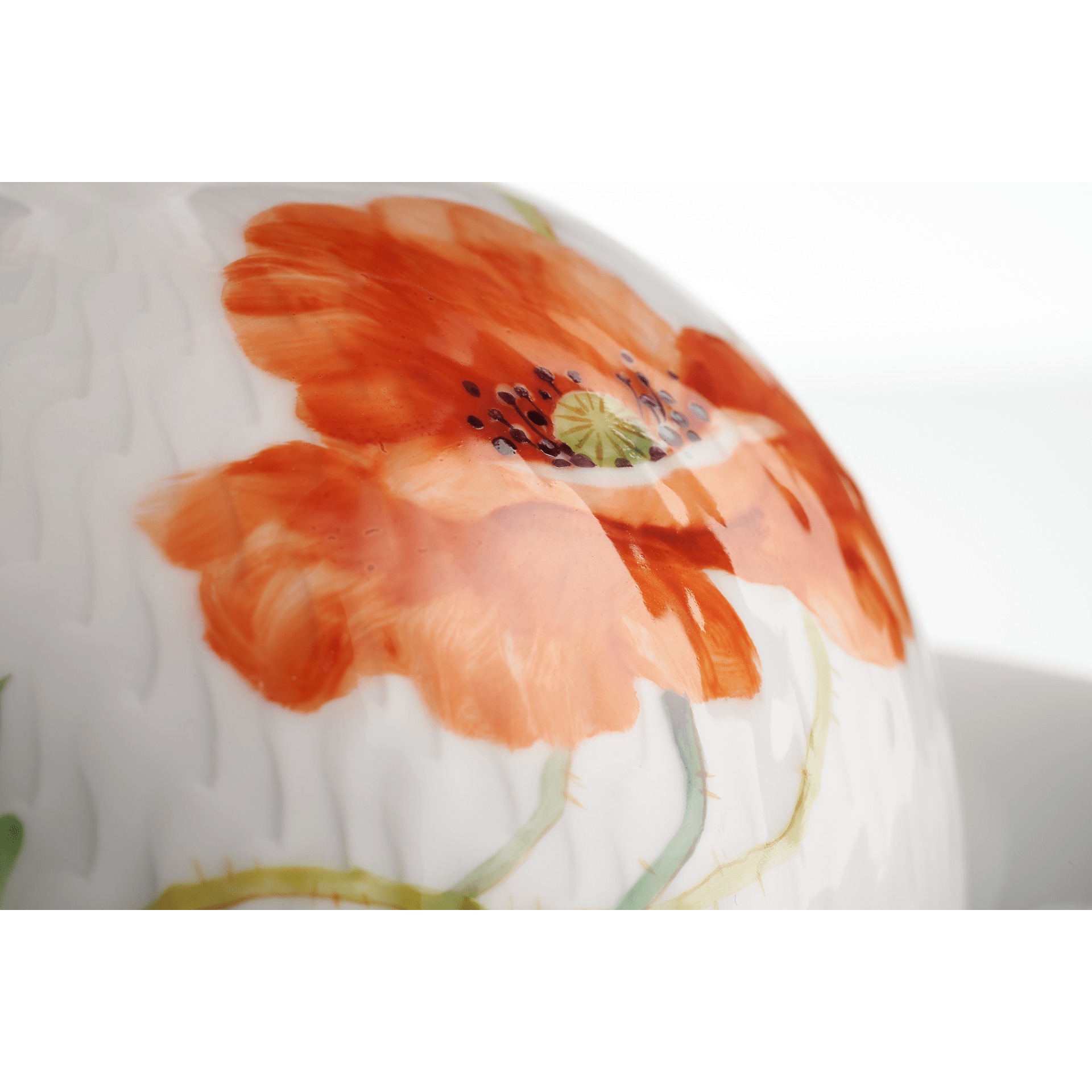 Zuckerdose, Blumenmalerei 'Wilder Mohn', rot, weißer Rand, V 0,2 l | Meissen Wellenspiel Relief 615201 - 29824 - Meissen Weimar
