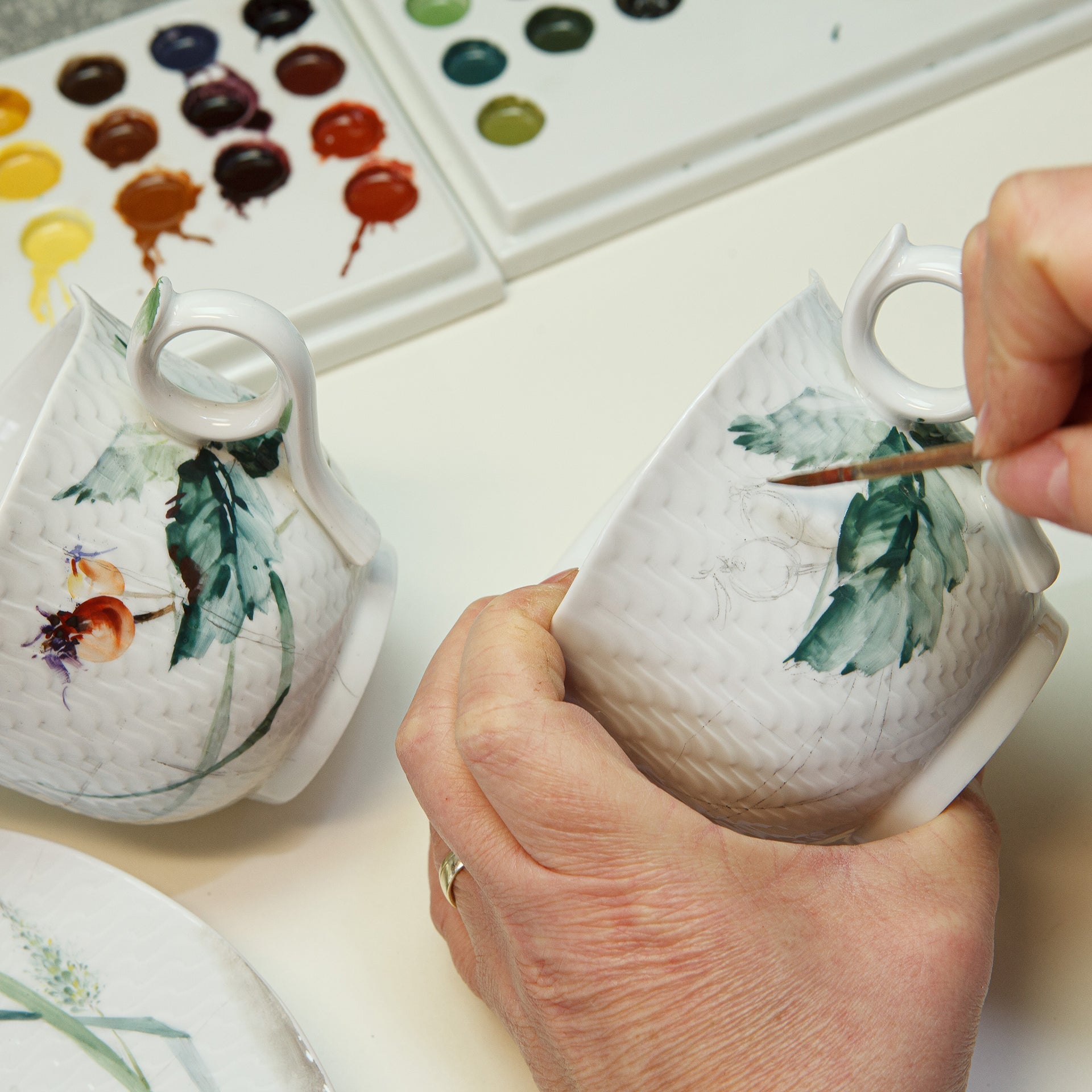 Zuckerdose, Waldflora, H 12,4 cm | Meissen Wellenspiel Relief 614501 - 29824 - Meissen Weimar