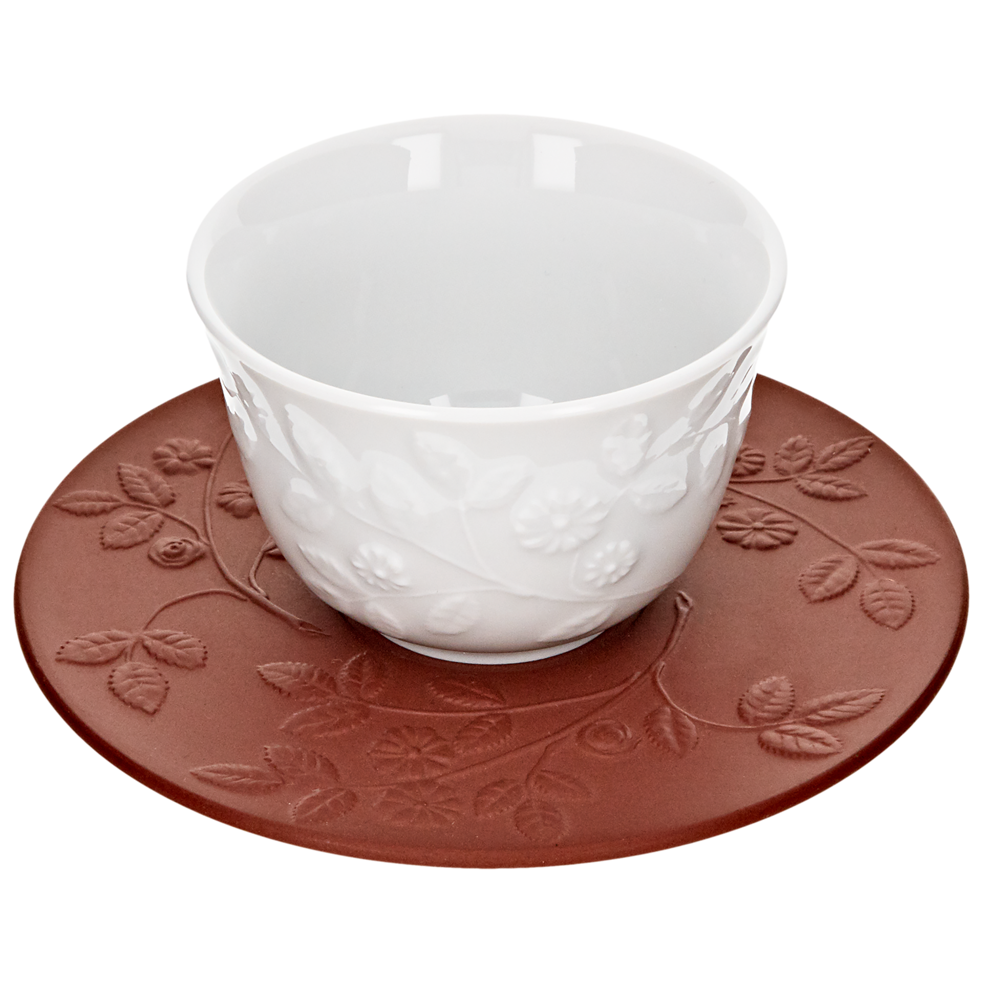 Teeschälchen mit Untertasse, Weiß, H 5.5 cm | Meissen Böttgersteinzeug