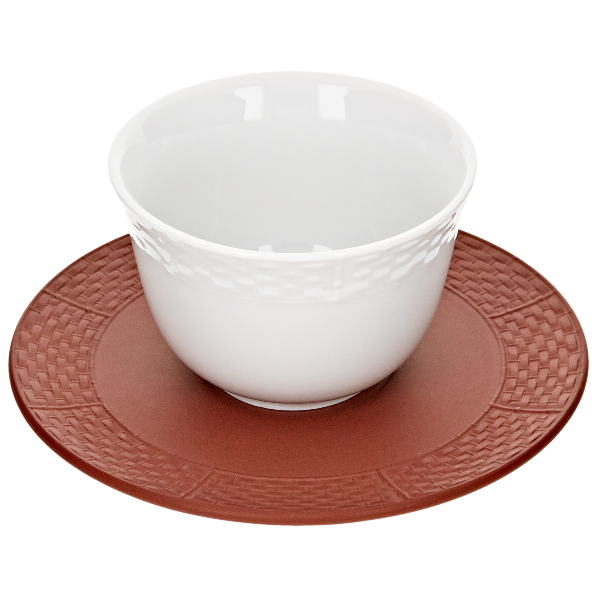 Teeschälchen mit Untertasse, Weiß, H 5,5 cm | Meissen Böttgersteinzeug