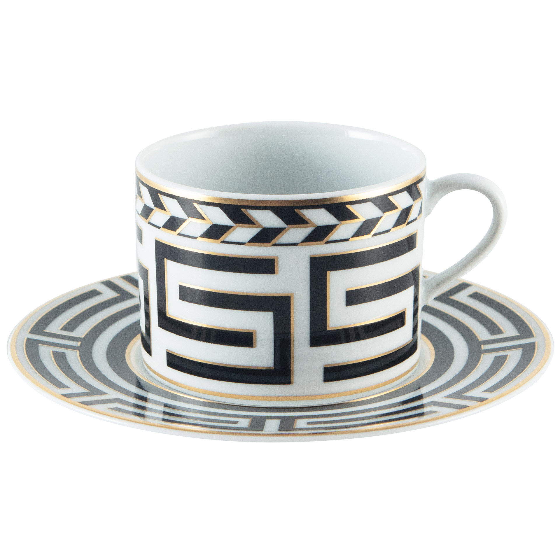Kaffeetasse mit Untertasse Royal Meander Ø 14,5 cm, H 7,5 cm | Meissen No.41 Collage
