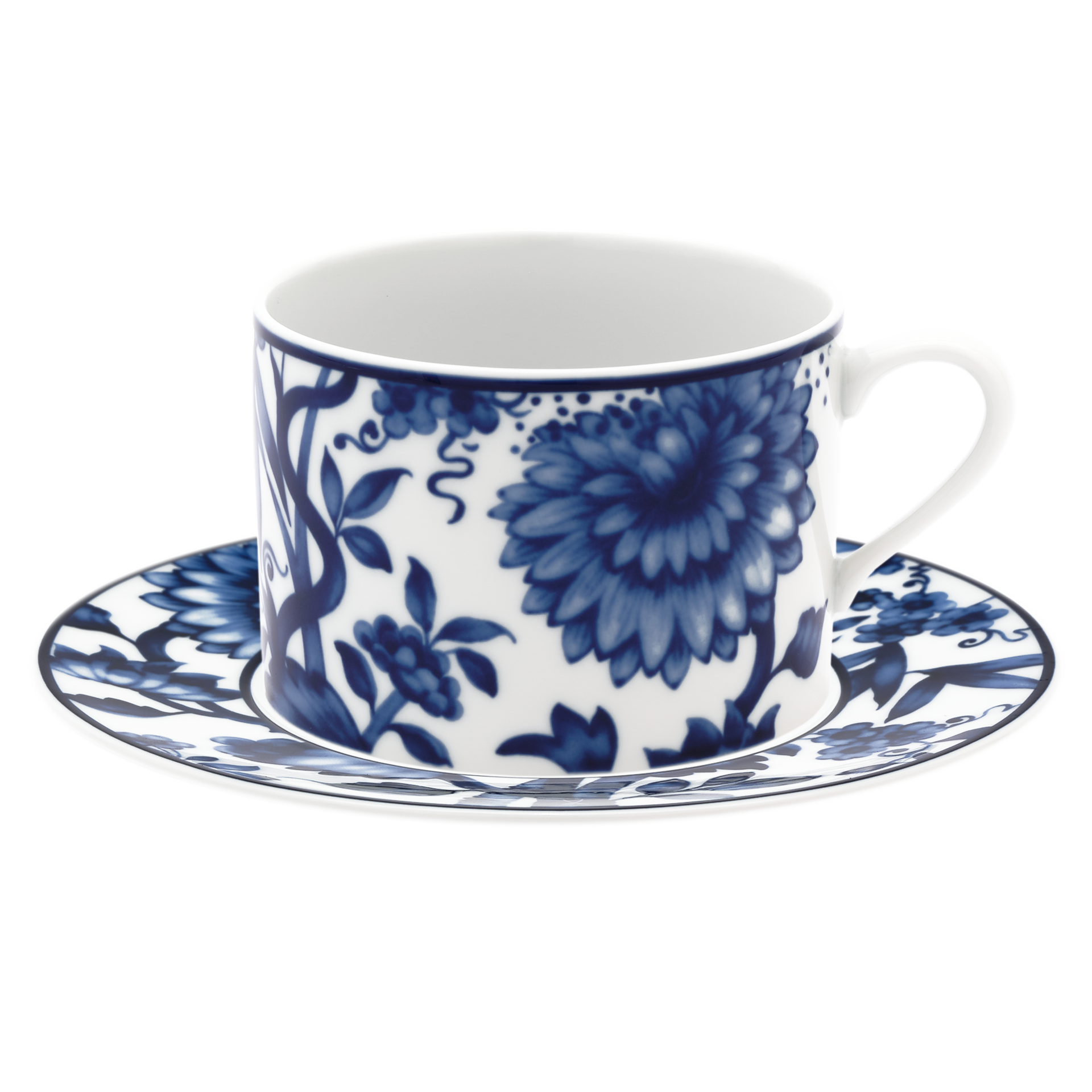 Cappuccinotasse, weiß, H 8 cm | Meissen No. 41 Noble Blue