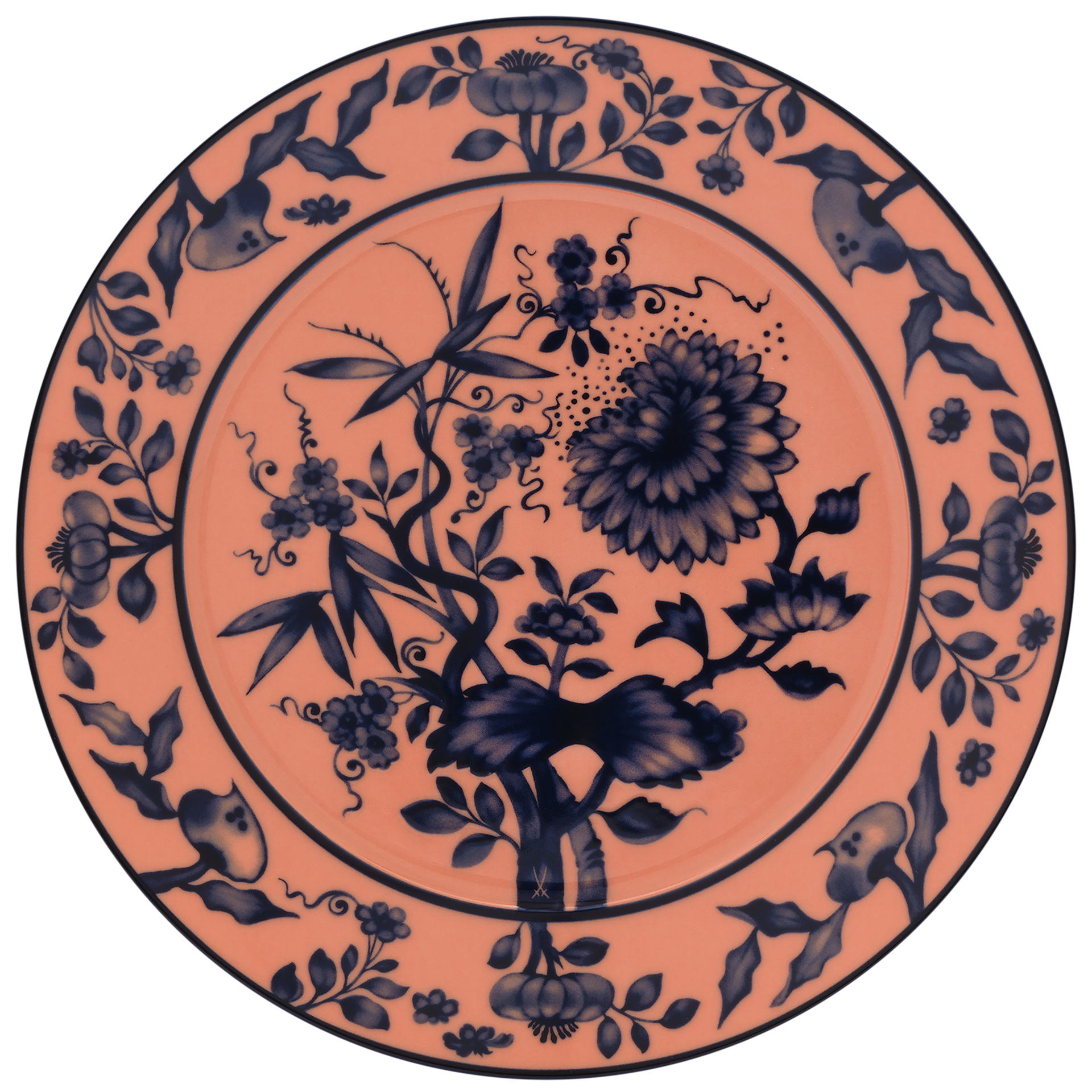 Dessertteller rot Ø 22 cm | Meissen No.41 Zwiebelmuster
