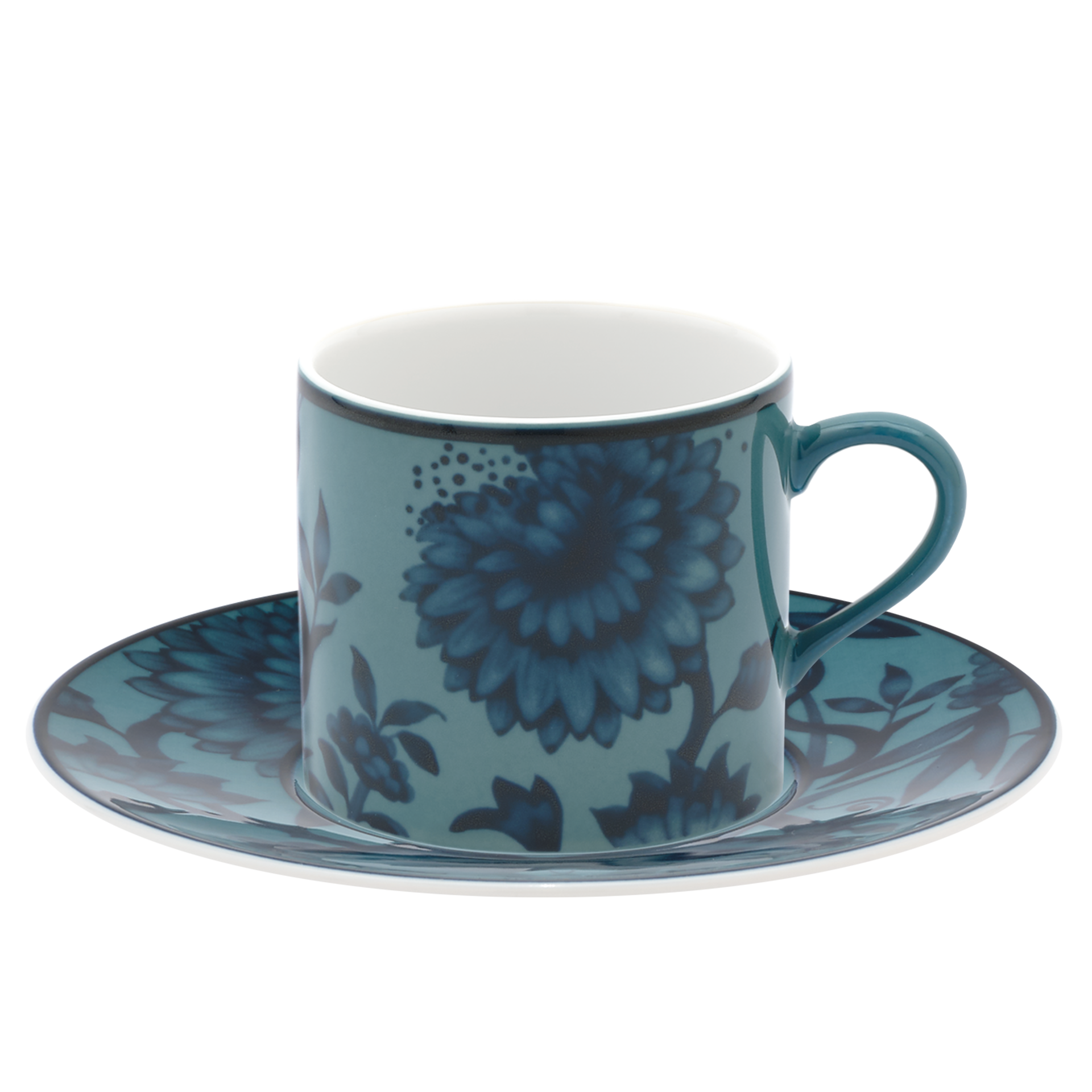 Espressotasse mit Unterteller petrol Ø 12 cm | Meissen No.41 Casa