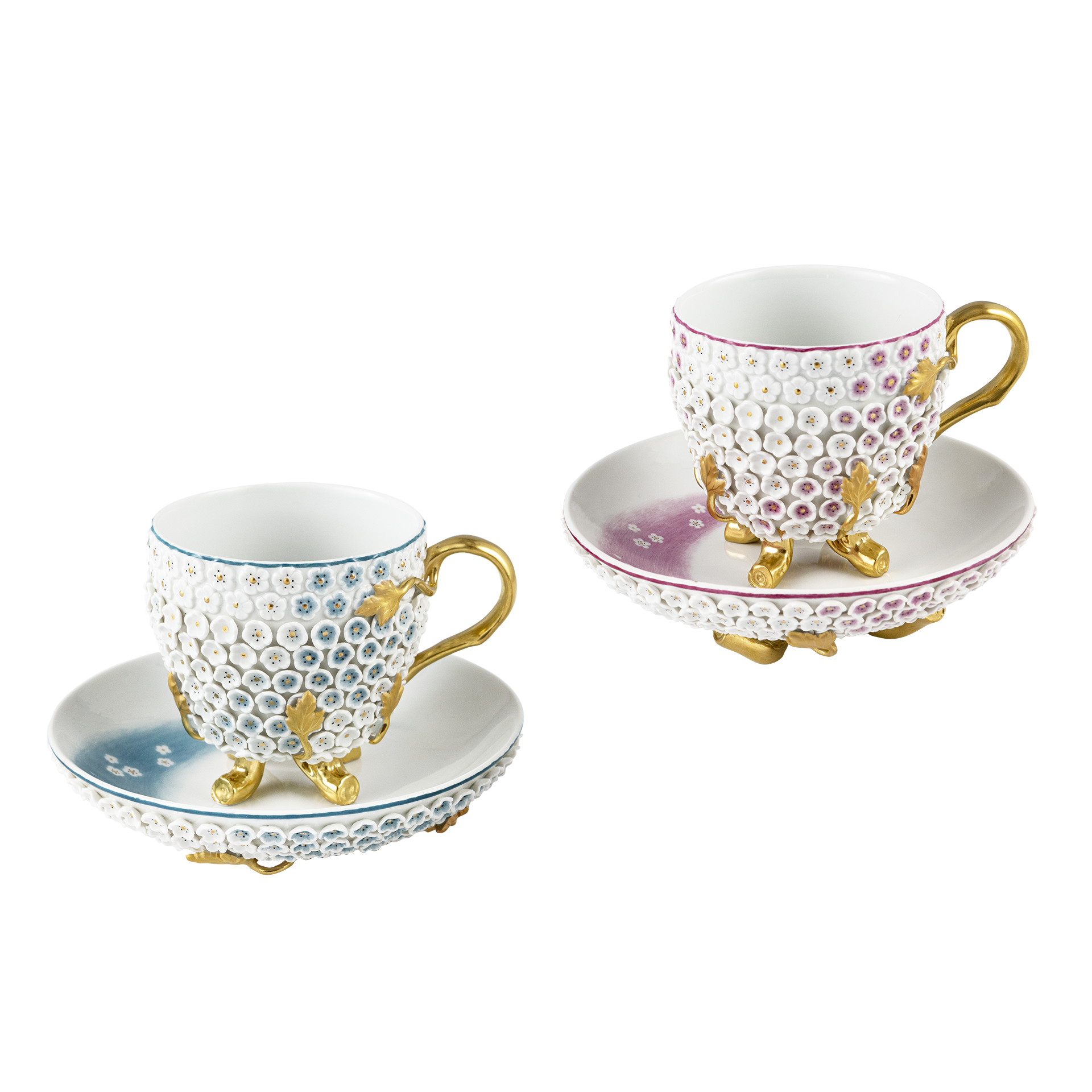 Schneeballblütenset in Pink und Blau, Lim. 25 | Meissen Limitierte Meisterwerke