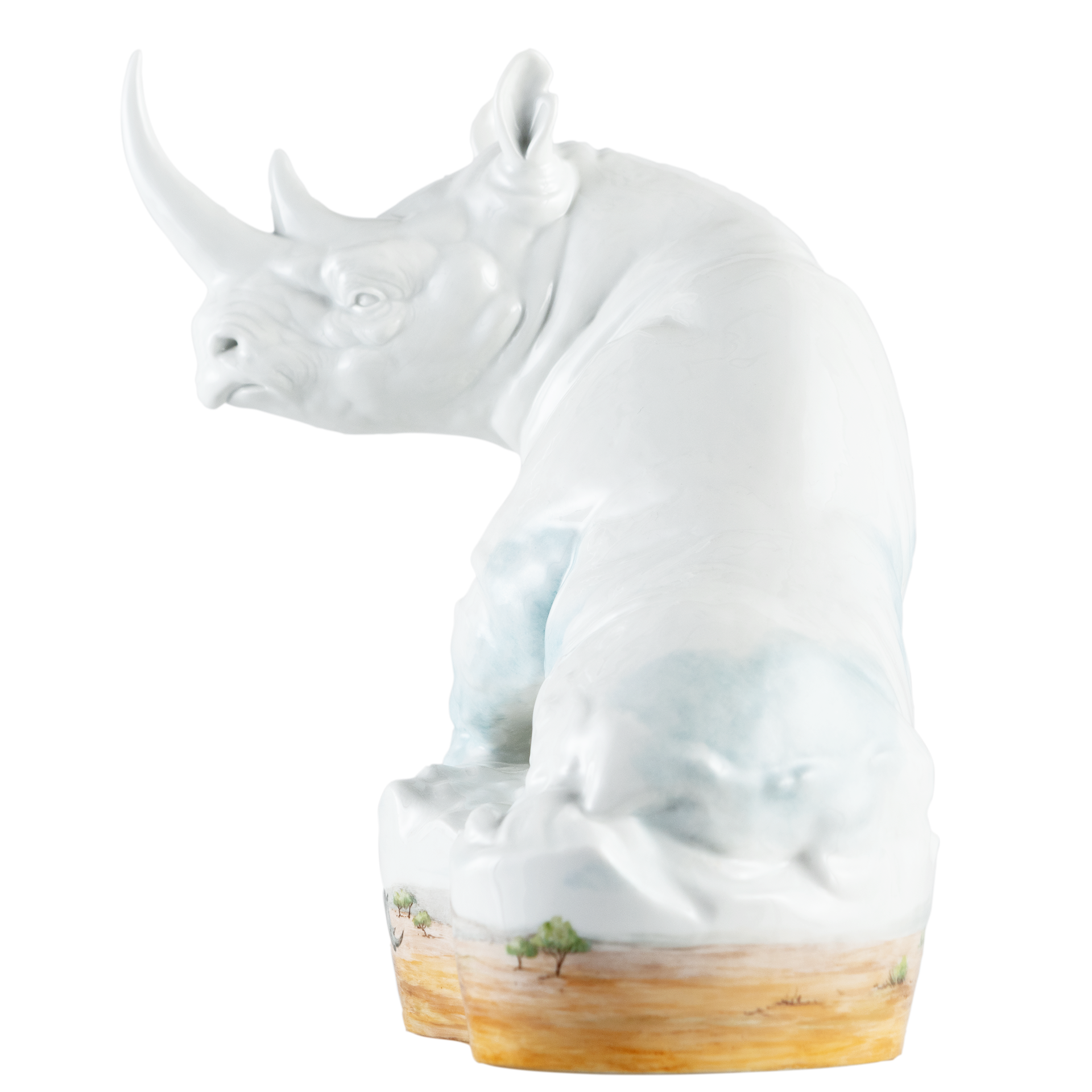 Einzelfigur Nashorn, H 28 cm | Meissen Figuren Individuell
