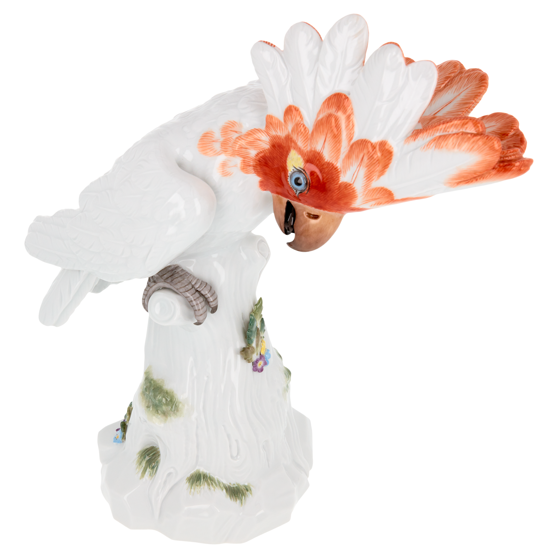 Einzelfigur Kakadu, Bunt staffiert, H 25 cm | Meissen Figuren Individuell