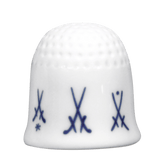 Alte Markenzeichen, kobaltblau, weißer Rand, Aquatinta, 2,5 cm | Meissen Fingerhut Kollektion