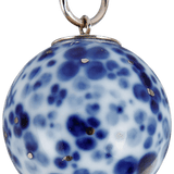 Anhänger "Boule" Blaue gestreute Blümchen mit Platinpunkten, Ø 2,1 cm | Meissen Boule
