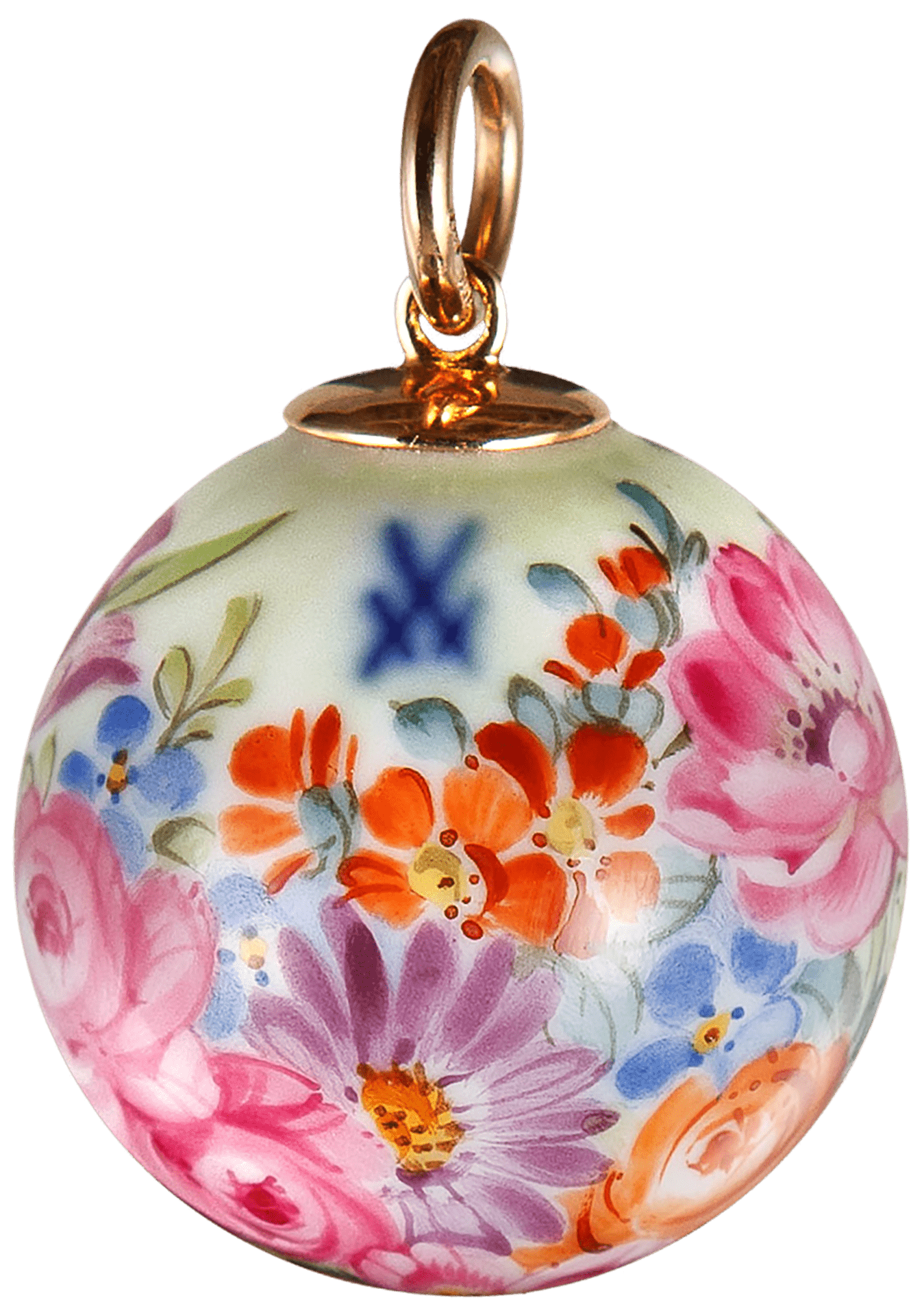 Anhänger Boule Blumenwiese, Ø 2,1 cm | Meissen Porzellananhänger 97c030-55m34 - Meissen Weimar
