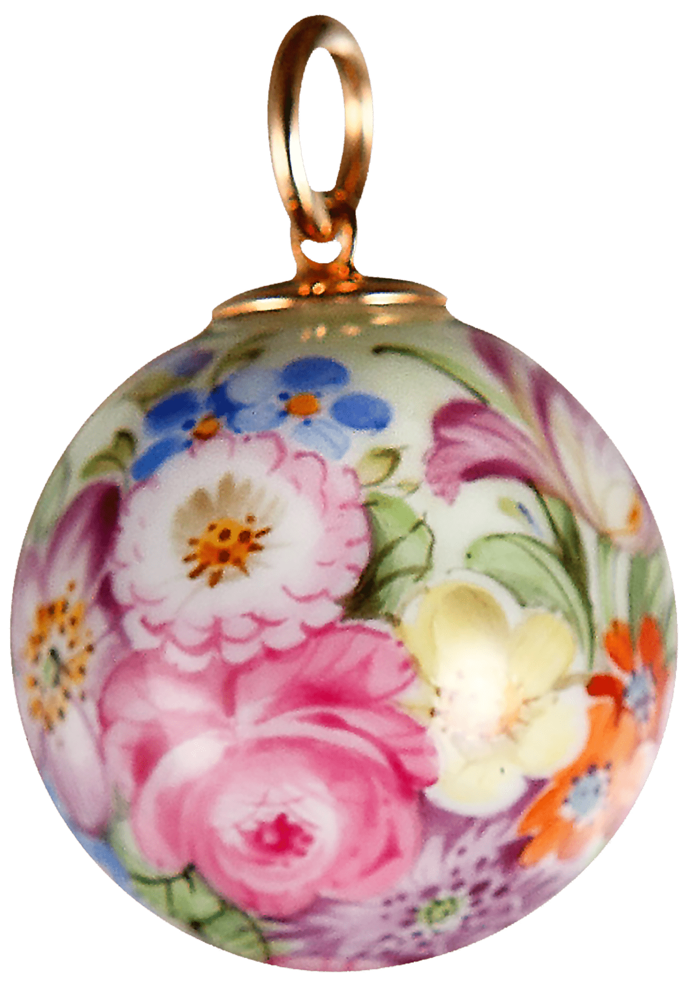 Anhänger Boule Blumenwiese, Ø 2,1 cm | Meissen Porzellananhänger 97c030-55m34 - Meissen Weimar