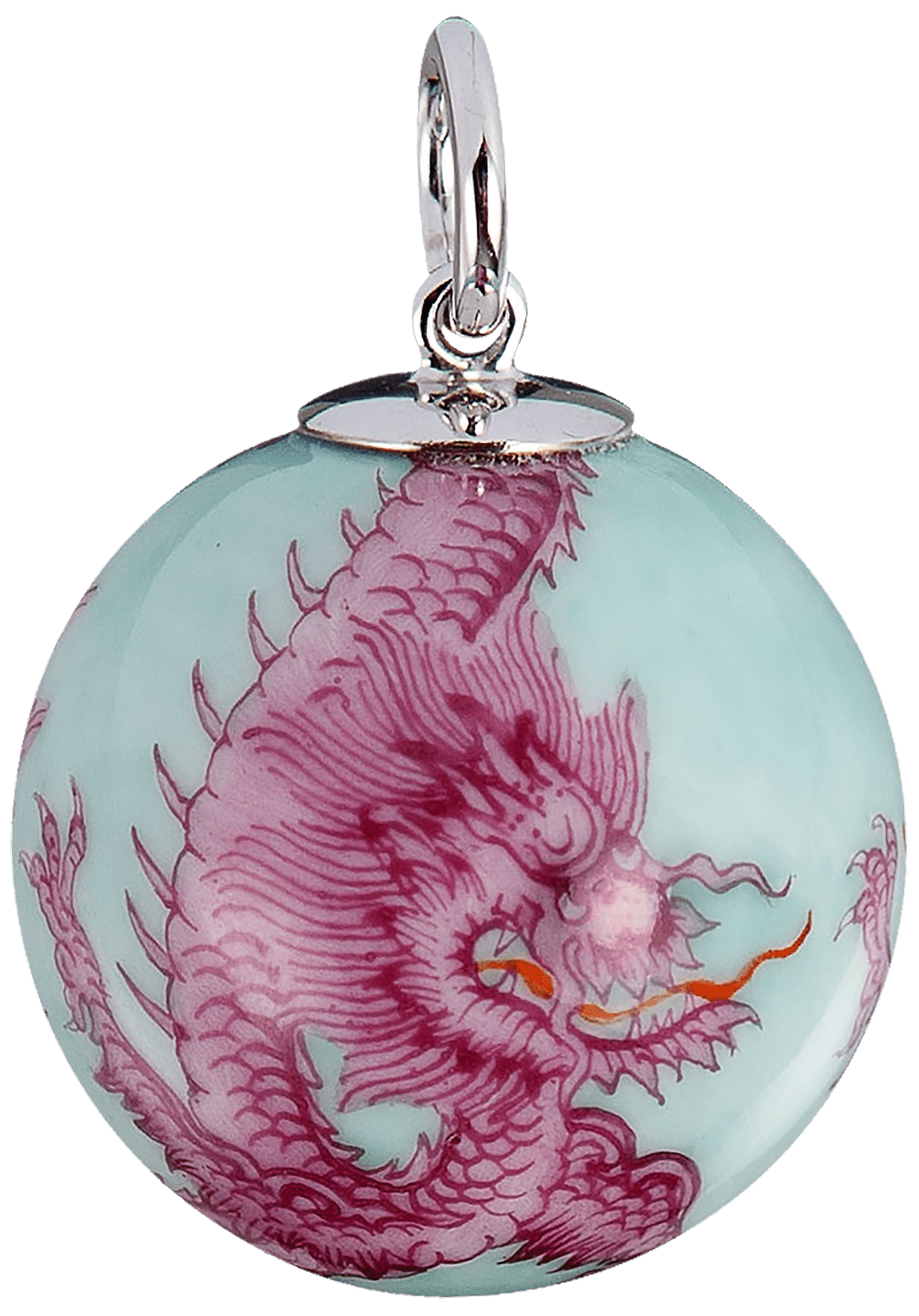 Anhänger Boule Ming - Drachen Purpur Ø 2,2 cm | Meissen Porzellananhänger 97c011-55m33 - Meissen Weimar