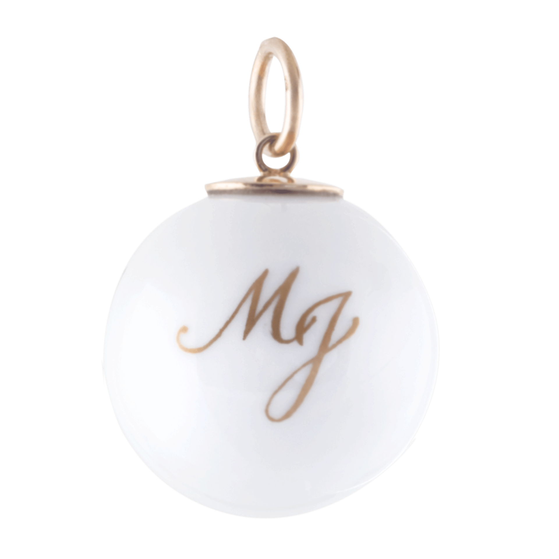 Anhänger "Boule", Monogramm (2 Buchstaben) in Gold, Ø 2,1 cm | Meissen Schmuck Individuell 97B202-55M34 - Meissen Weimar