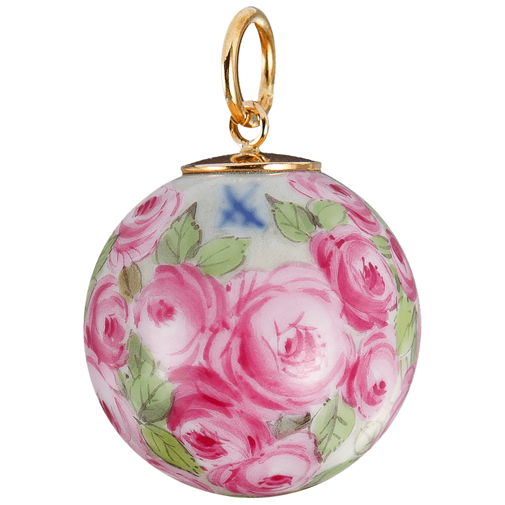 Anhänger 'Boule' Rosengarten, Ø 2,1 cm | Baumschmuck für den Weihnachtsstrauss MPJ20HSB0107 - Meissen Weimar