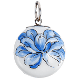 Anhänger "Boule" Tuberose Relief in Blau, Ø 1,9 cm | Meissen Exklusivschmuck