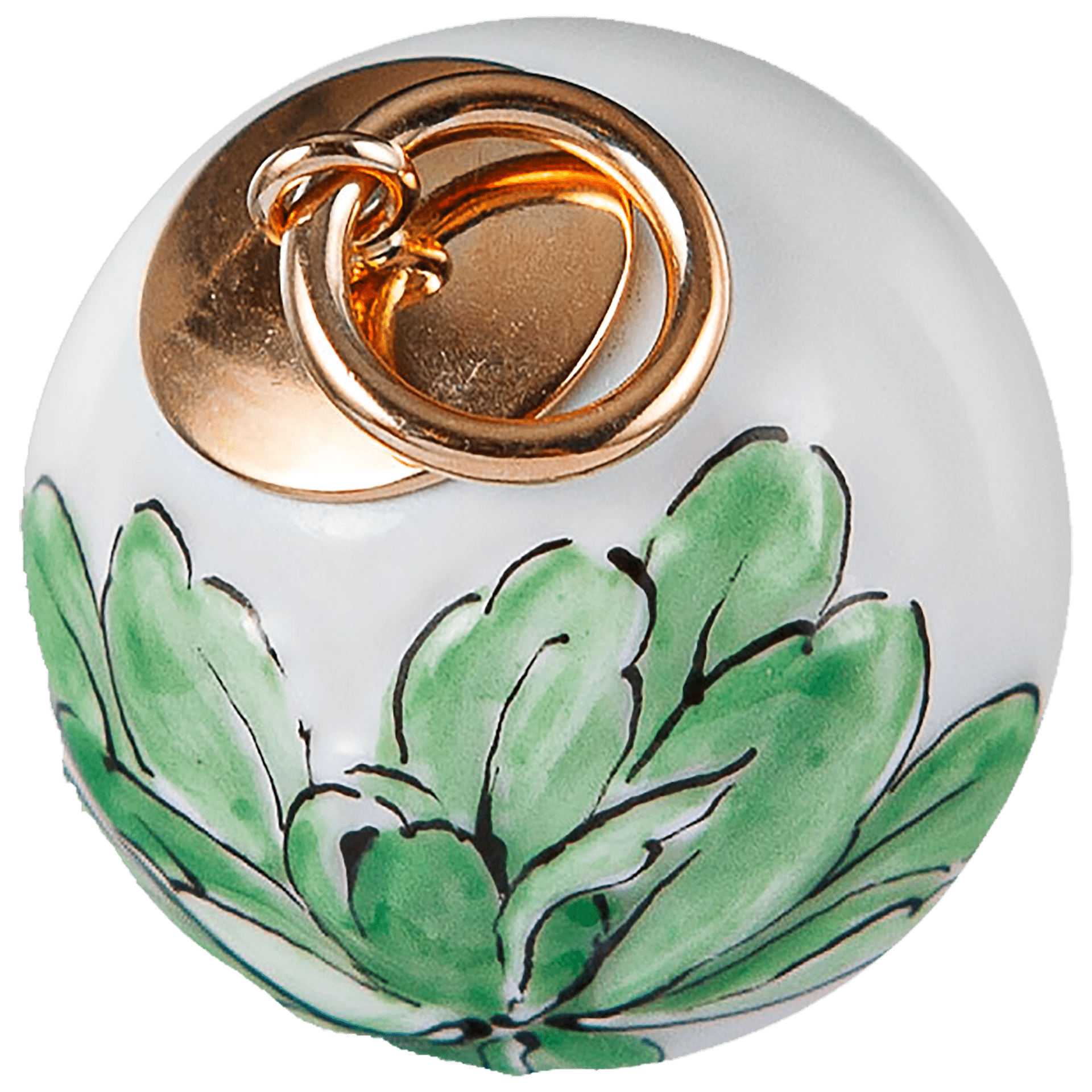 Anhänger "Boule" Tuberose Relief in Grün, Ø 1,9 cm | Meissen Kollektion Boule MPJ20TR03200 - Meissen Weimar
