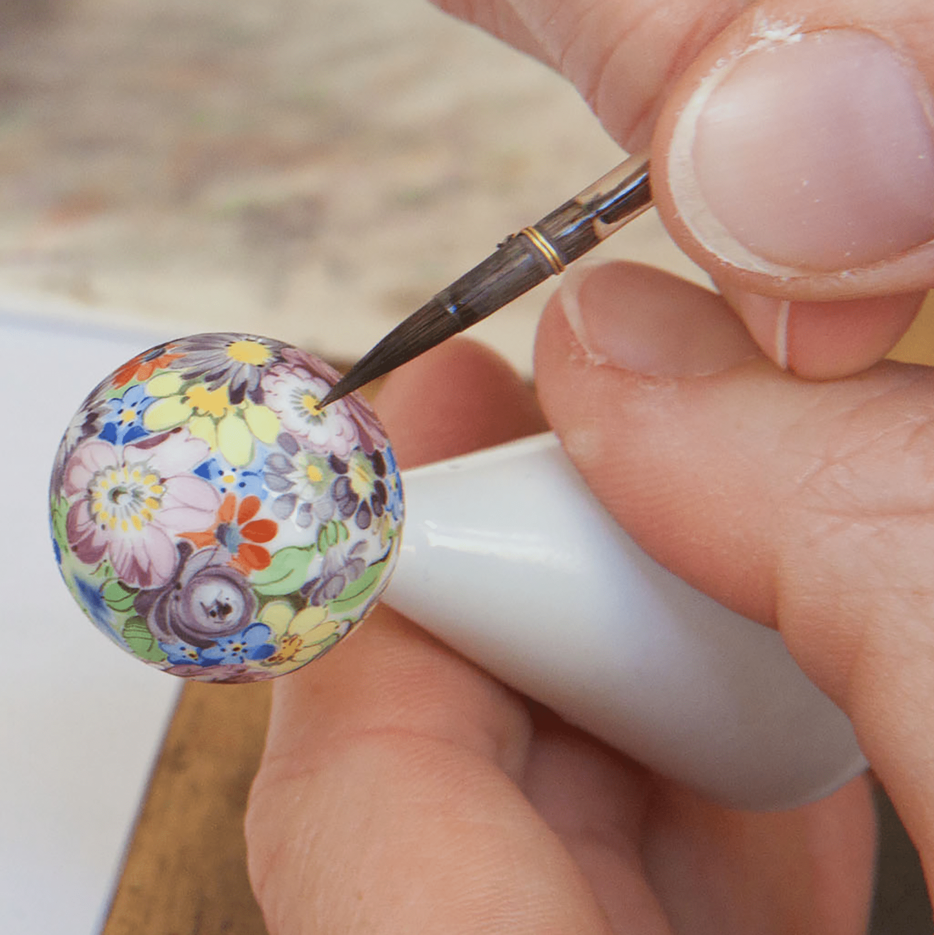 Anhänger Boule Vergissmeinnicht, Ø 2,1 cm | Meissen Porzellananhänger 97c022-55m34 - Meissen Weimar