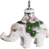 Anhänger Elefant Decke Grün, H 3,4 cm | Meissen Porzellananhänger