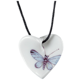 Anhänger 'Geschwungenes Herz', blauer Schmetterling, 2,5 x 2,5 cm | Meissen My Heart